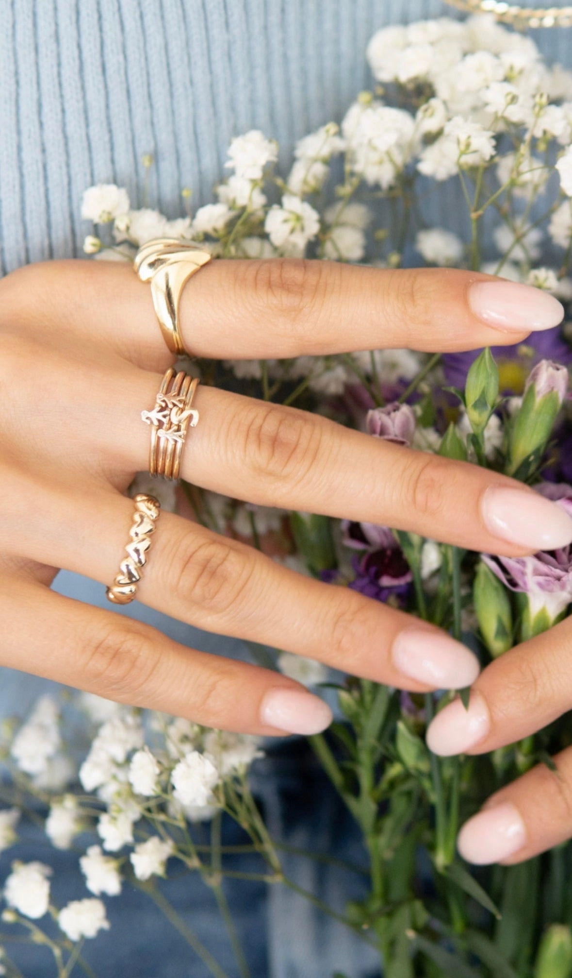 Mom 14K Diamond Mini Stackable Ring