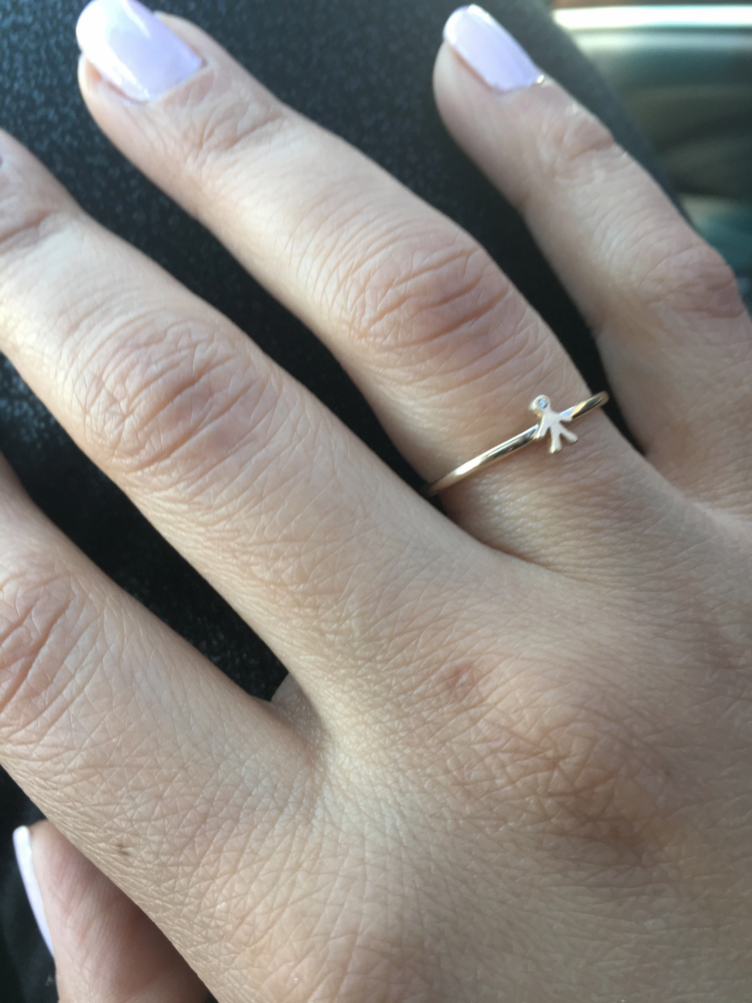Mom 14K Diamond Mini Stackable Ring