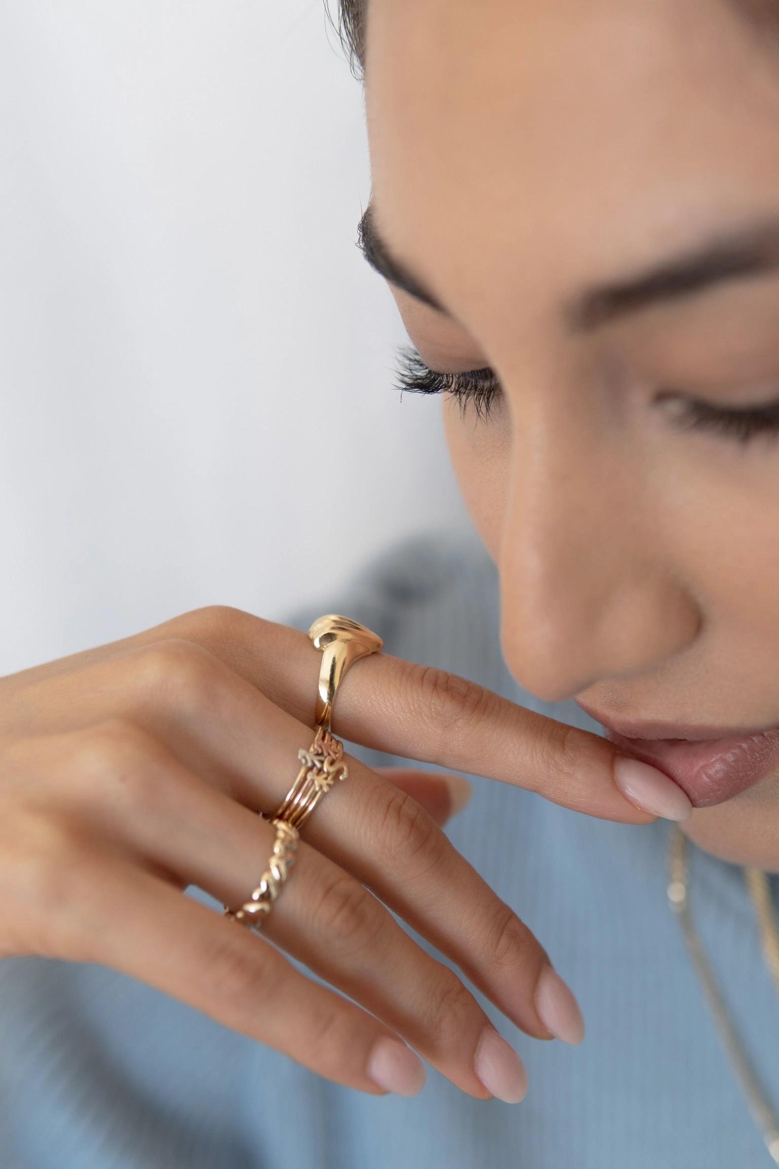 Mom 14K Diamond Mini Stackable Ring