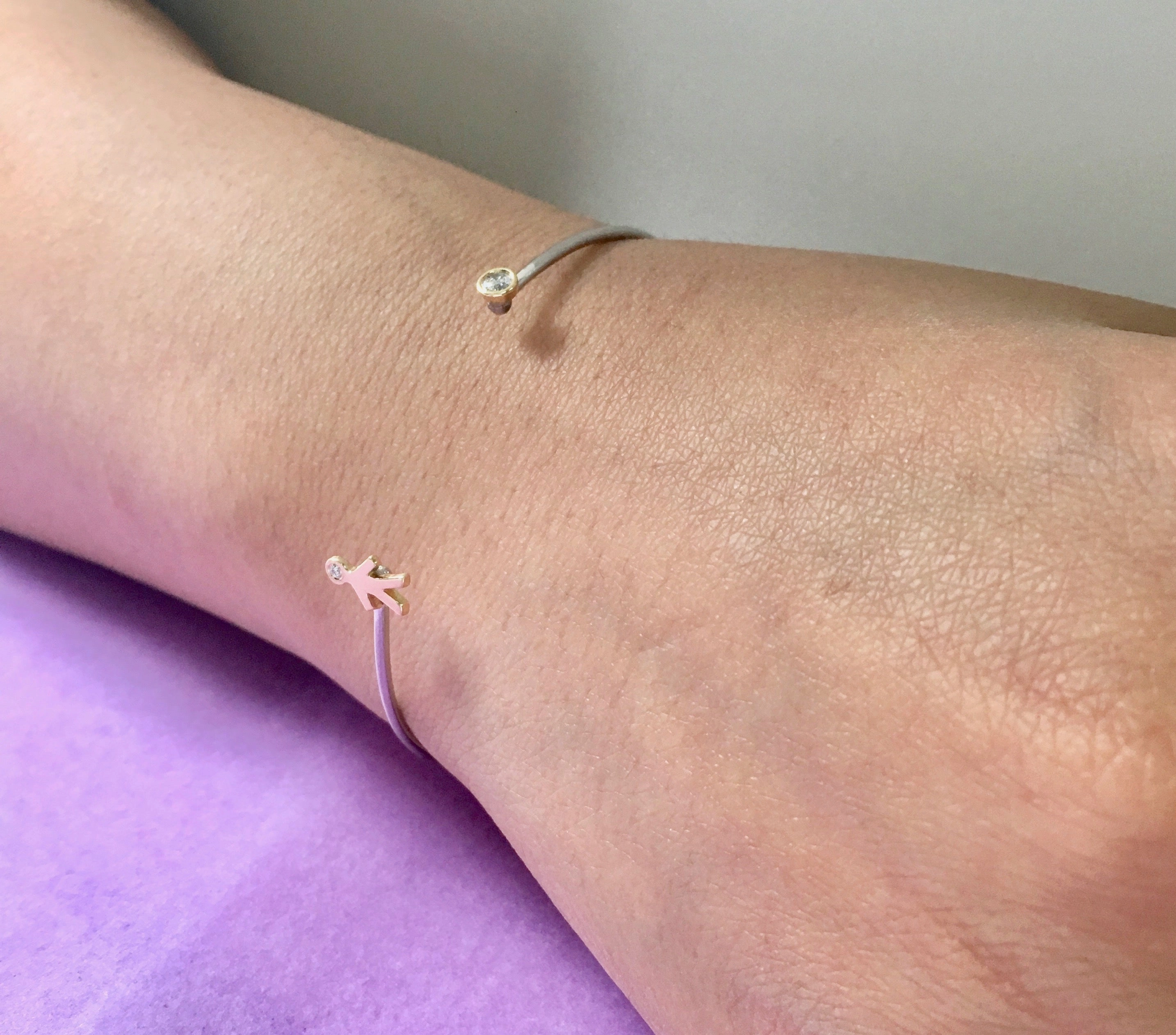 Mom 18k Gold & Silver Bangle