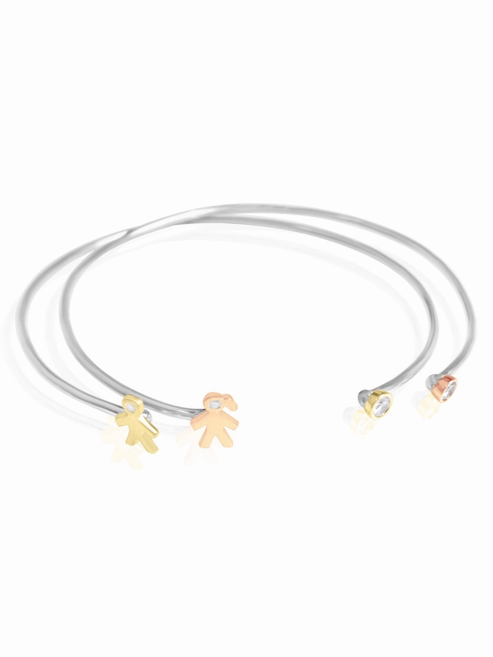 Mom 18k Gold & Silver Bangle