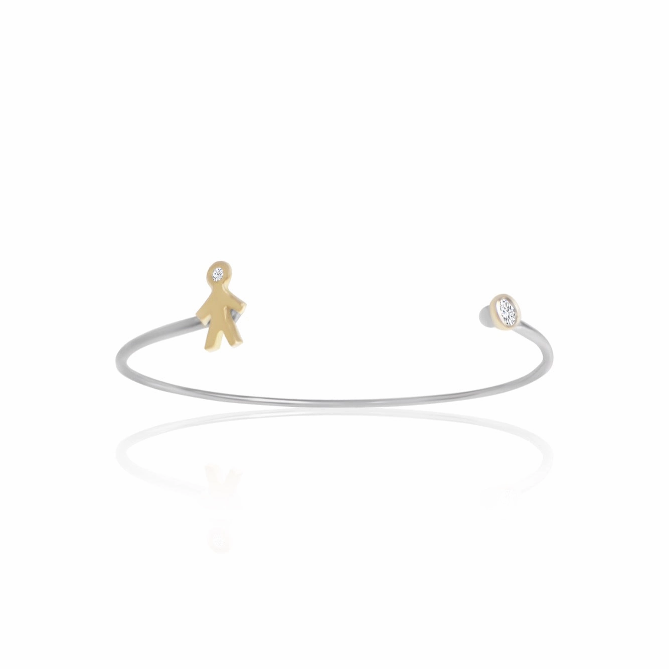 Mom 18k Gold & Silver Bangle