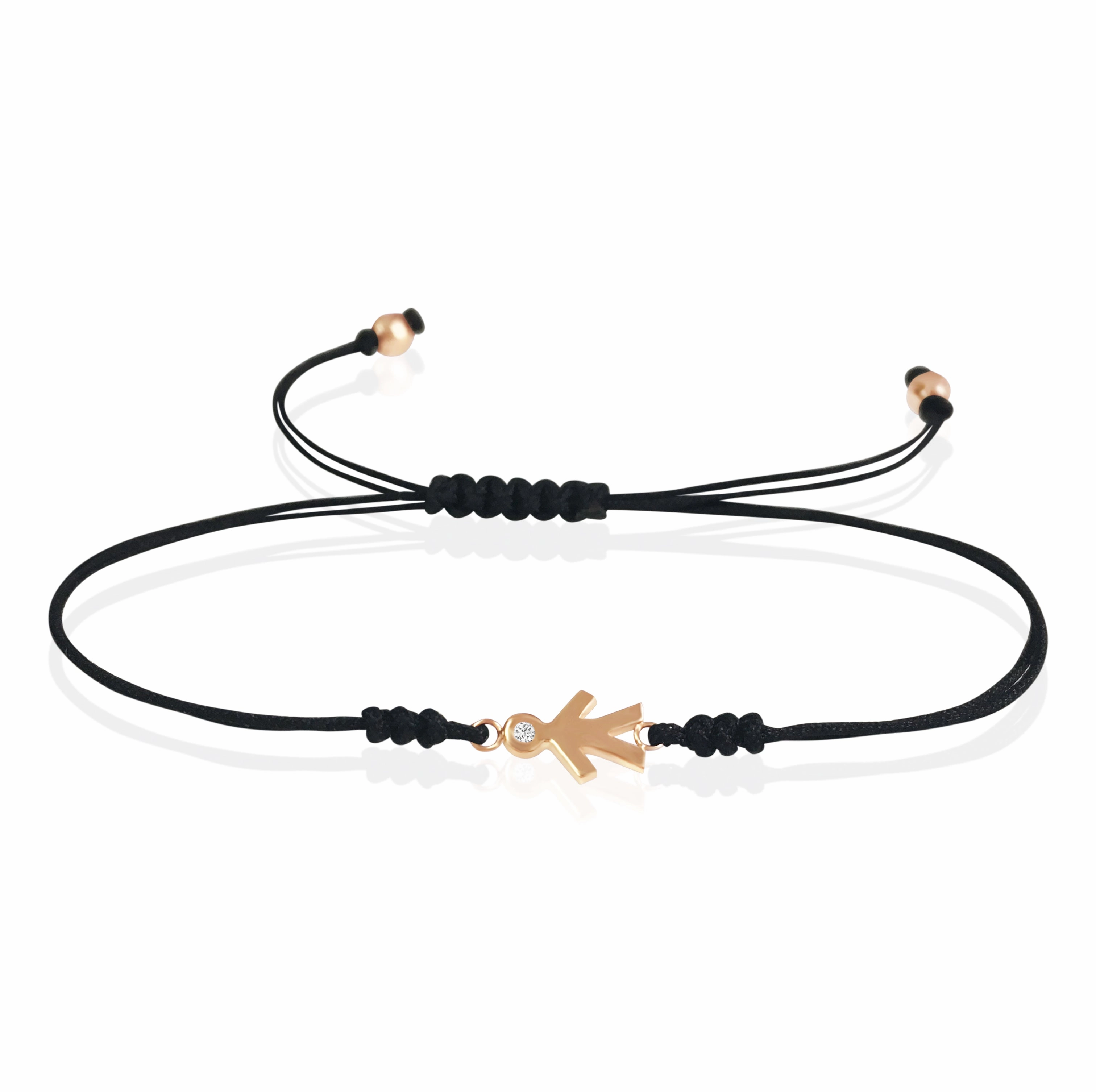 Mom Macrame 14k Gold Diamond Bracelet