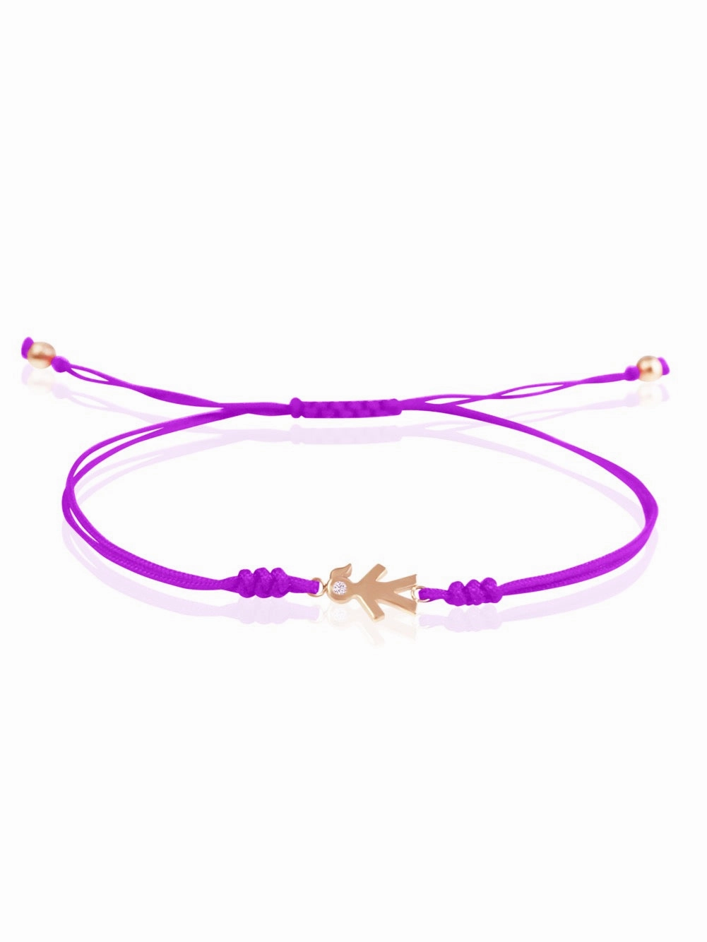 Mom Macrame 14k Gold Diamond Bracelet