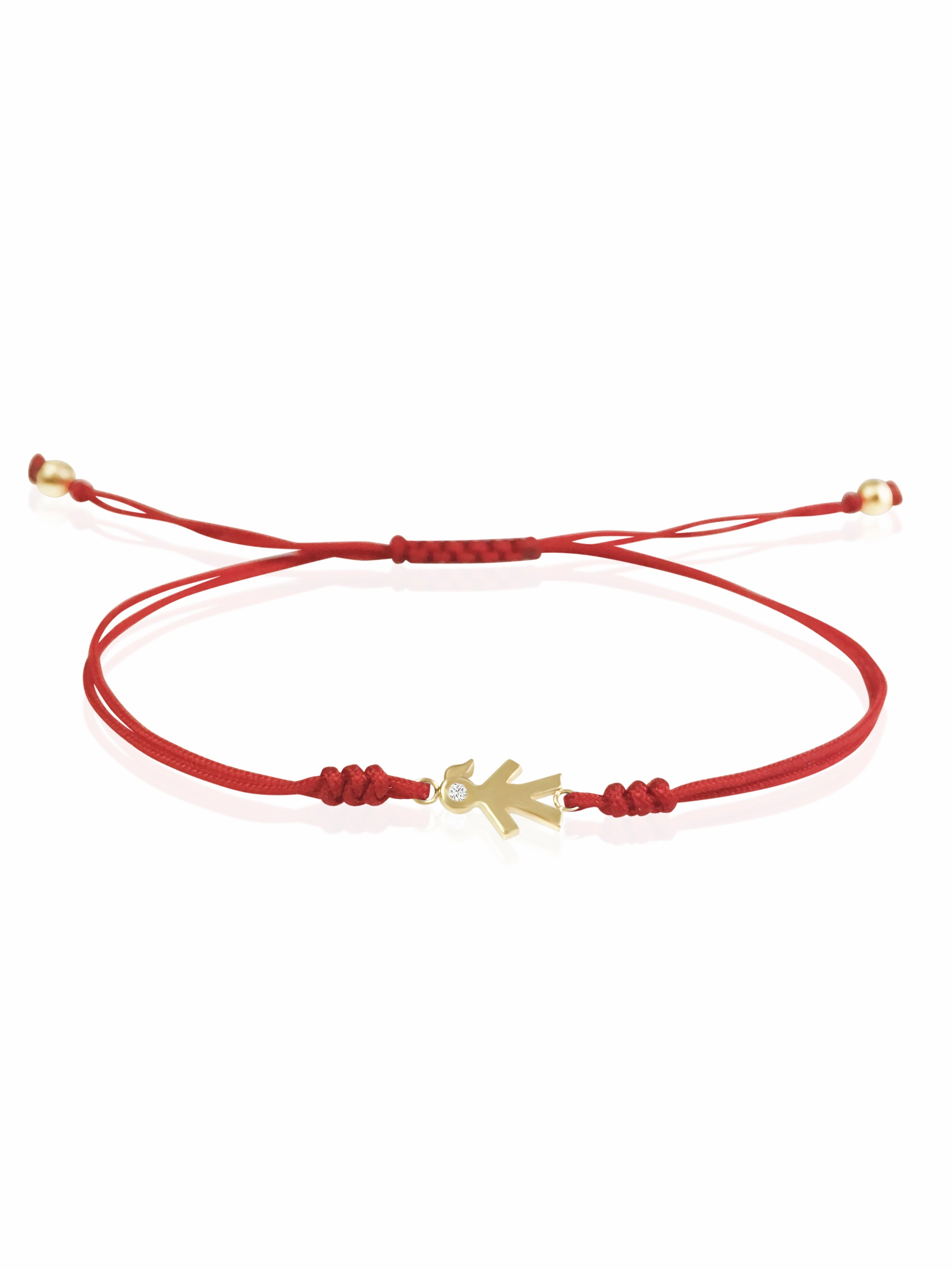 Mom Macrame 14k Gold Diamond Bracelet