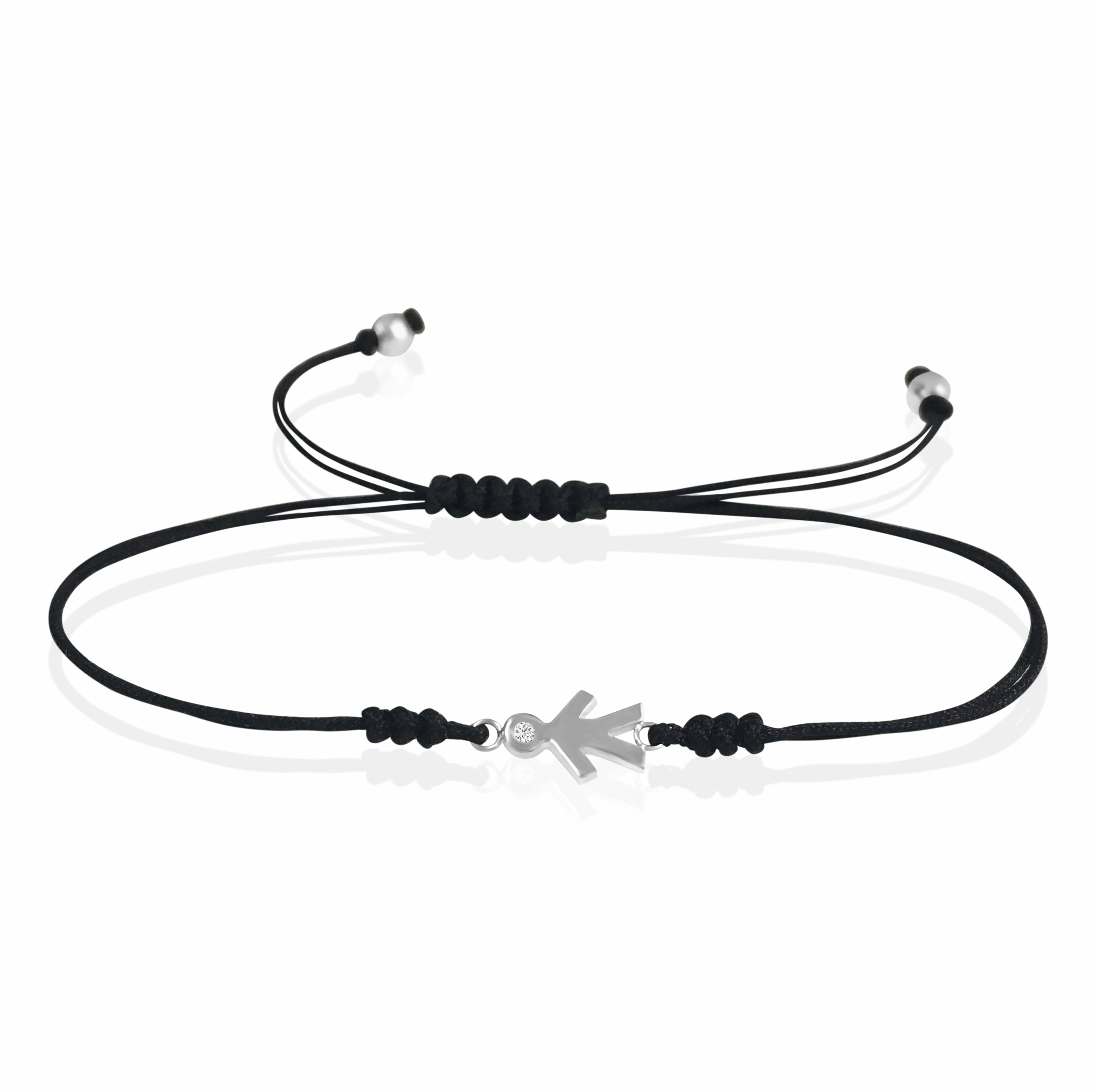 Mom Macrame 14k Gold Diamond Bracelet