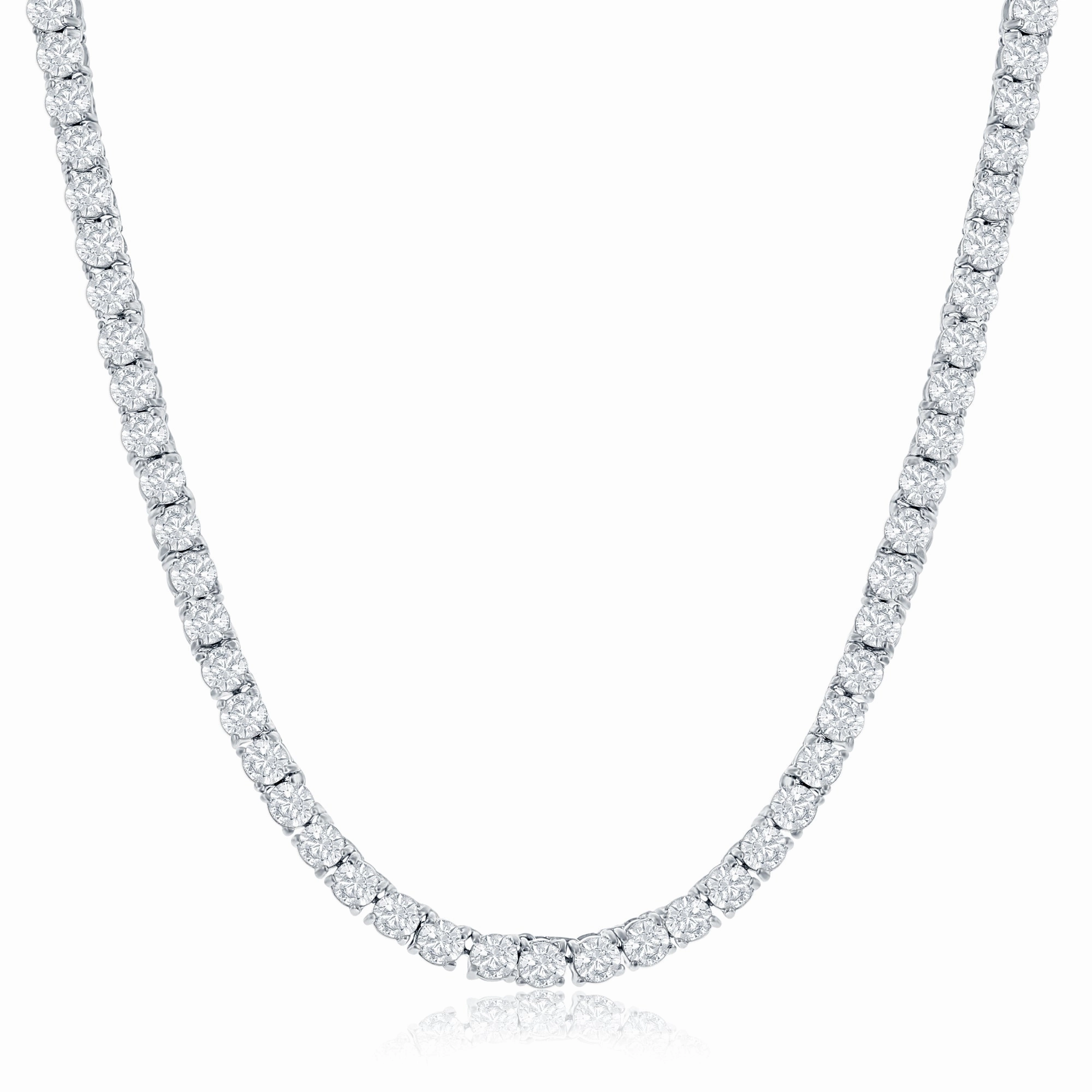 Olivia 18k White Gold Plated Tennis Necklace with Simulated Diamond Crystals