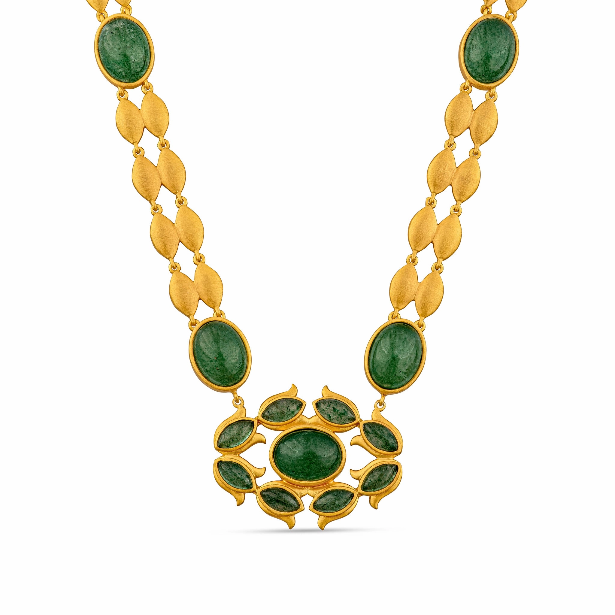 Orchid Necklace - Green Strawberry Quartz