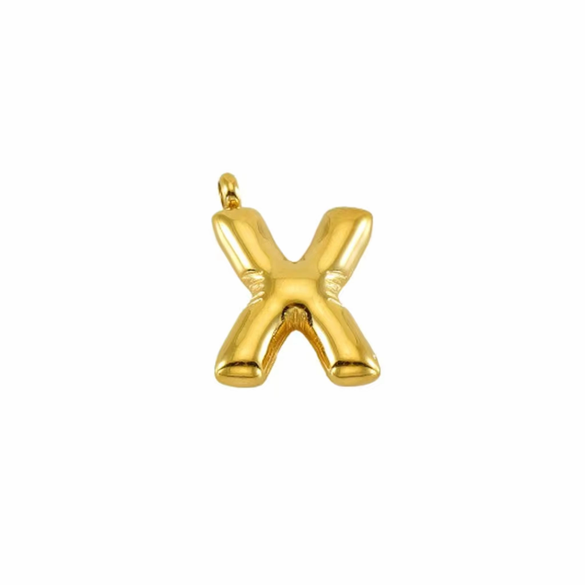 Puffy Gold Letter Pendant (A-Z)