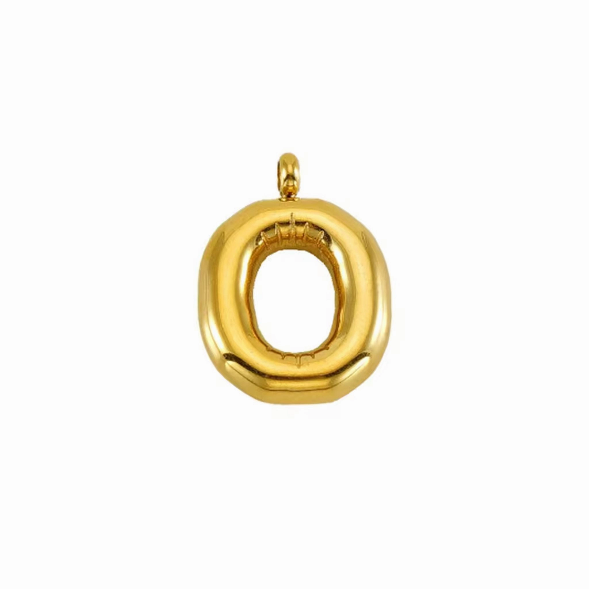 Puffy Gold Letter Pendant (A-Z)