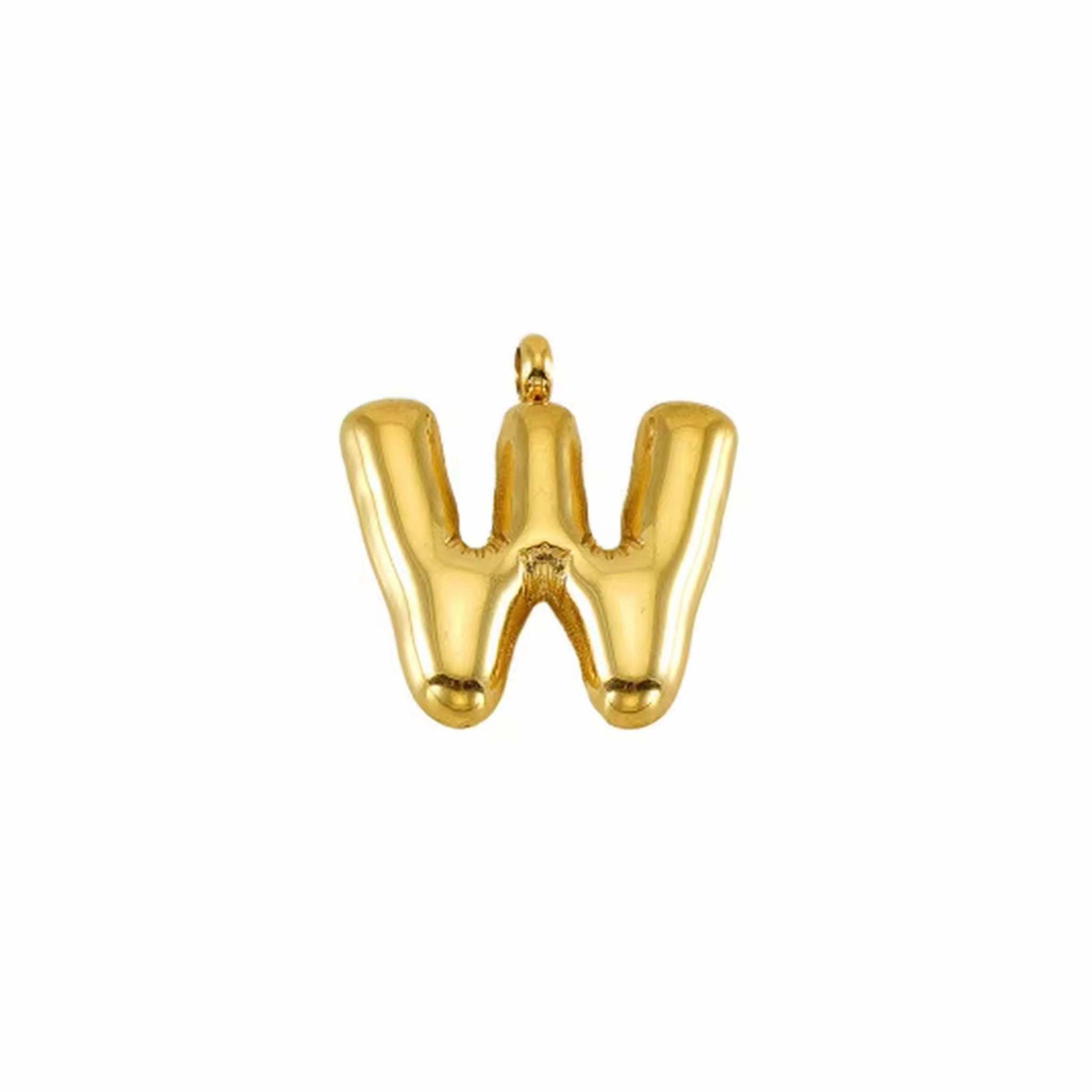 Puffy Gold Letter Pendant (A-Z)