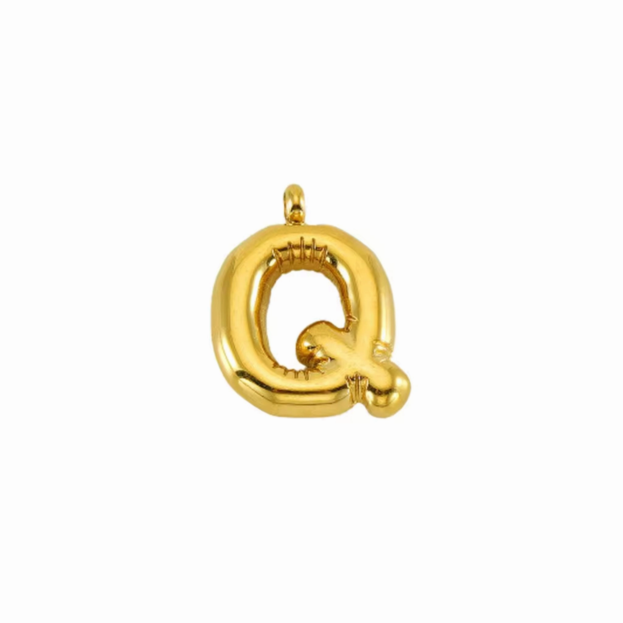Puffy Gold Letter Pendant (A-Z)