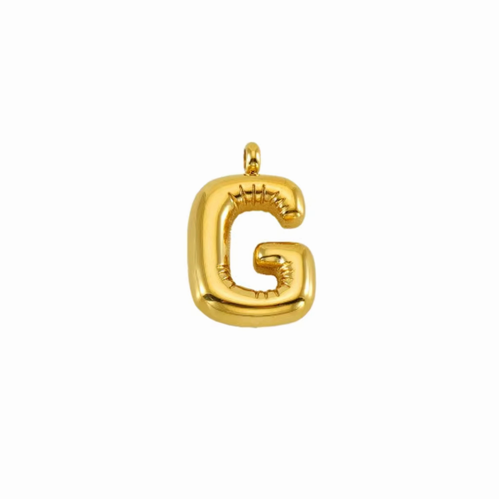 Puffy Gold Letter Pendant (A-Z)