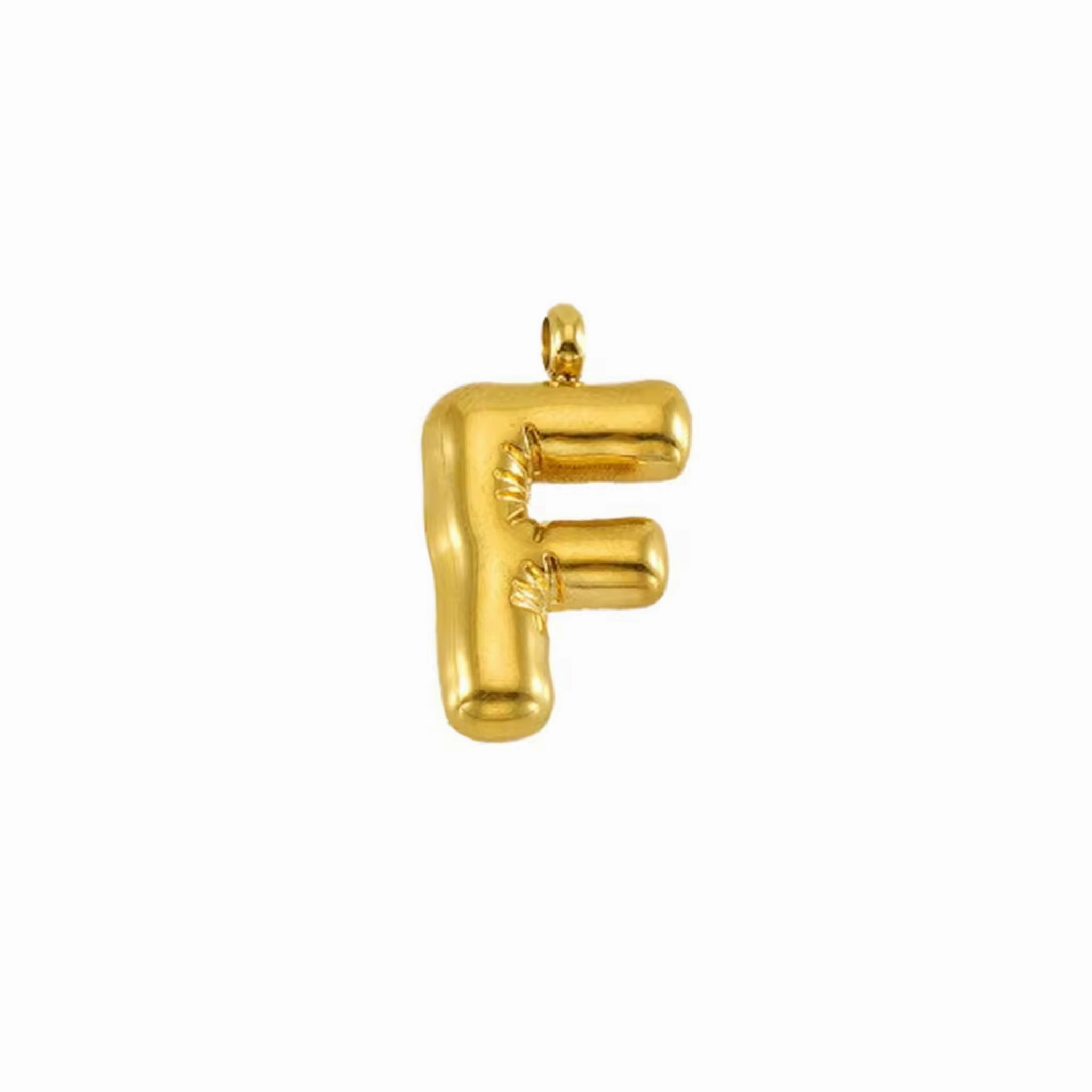 Puffy Gold Letter Pendant (A-Z)