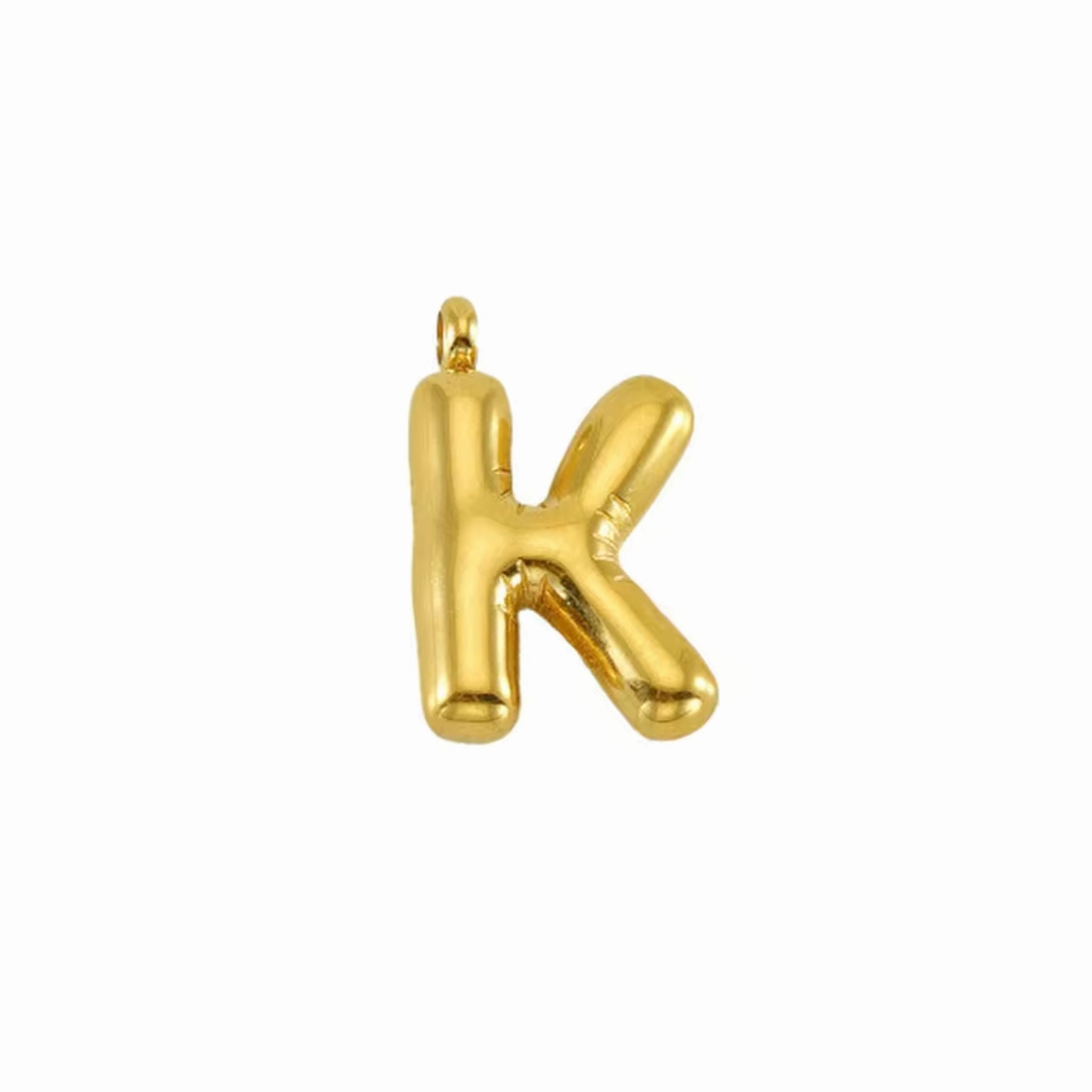 Puffy Gold Letter Pendant (A-Z)