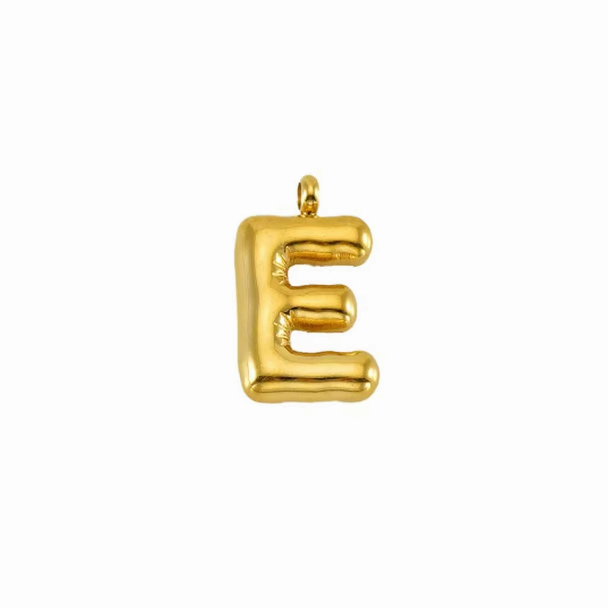 Puffy Gold Letter Pendant (A-Z)
