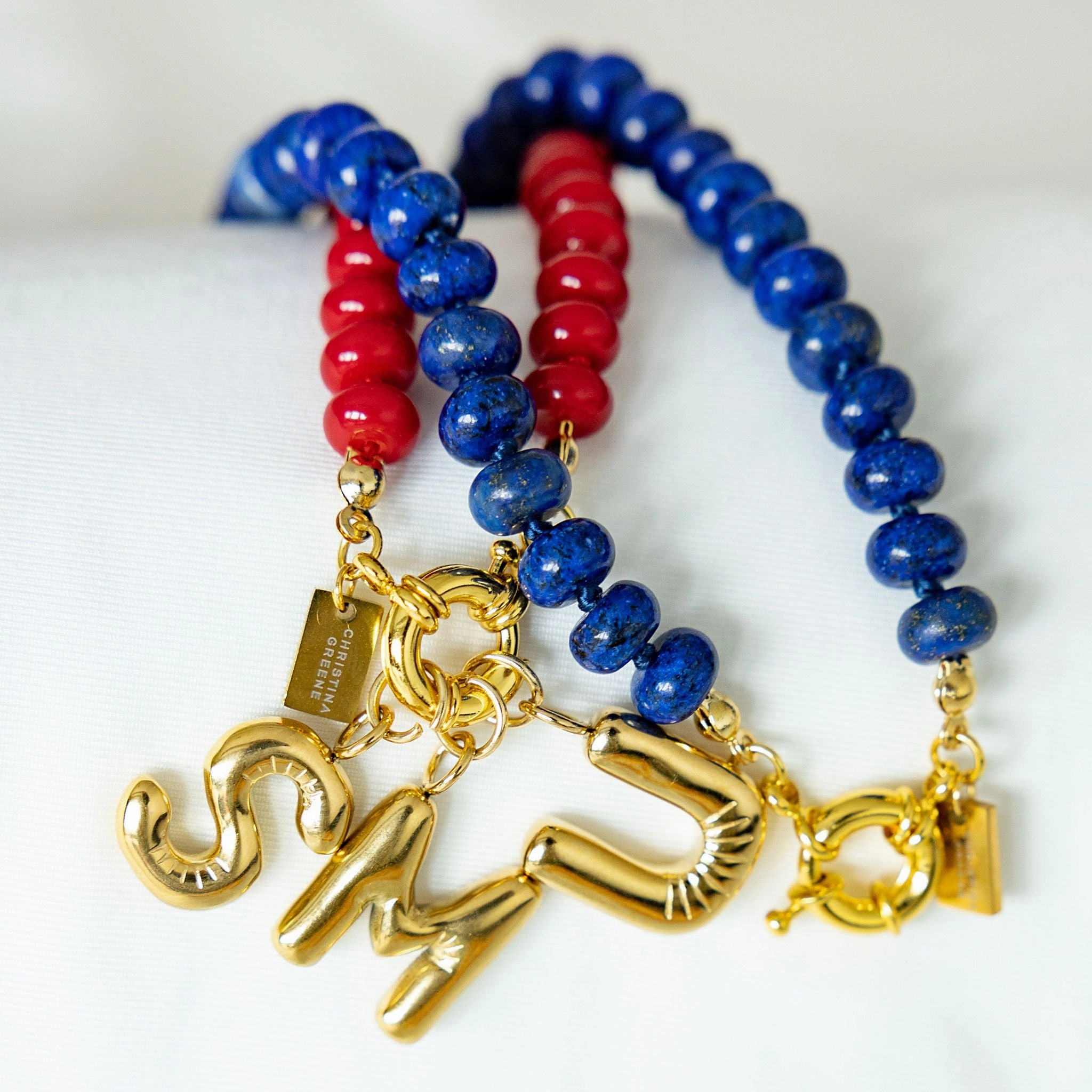 Puffy Gold Letter Pendant (A-Z)