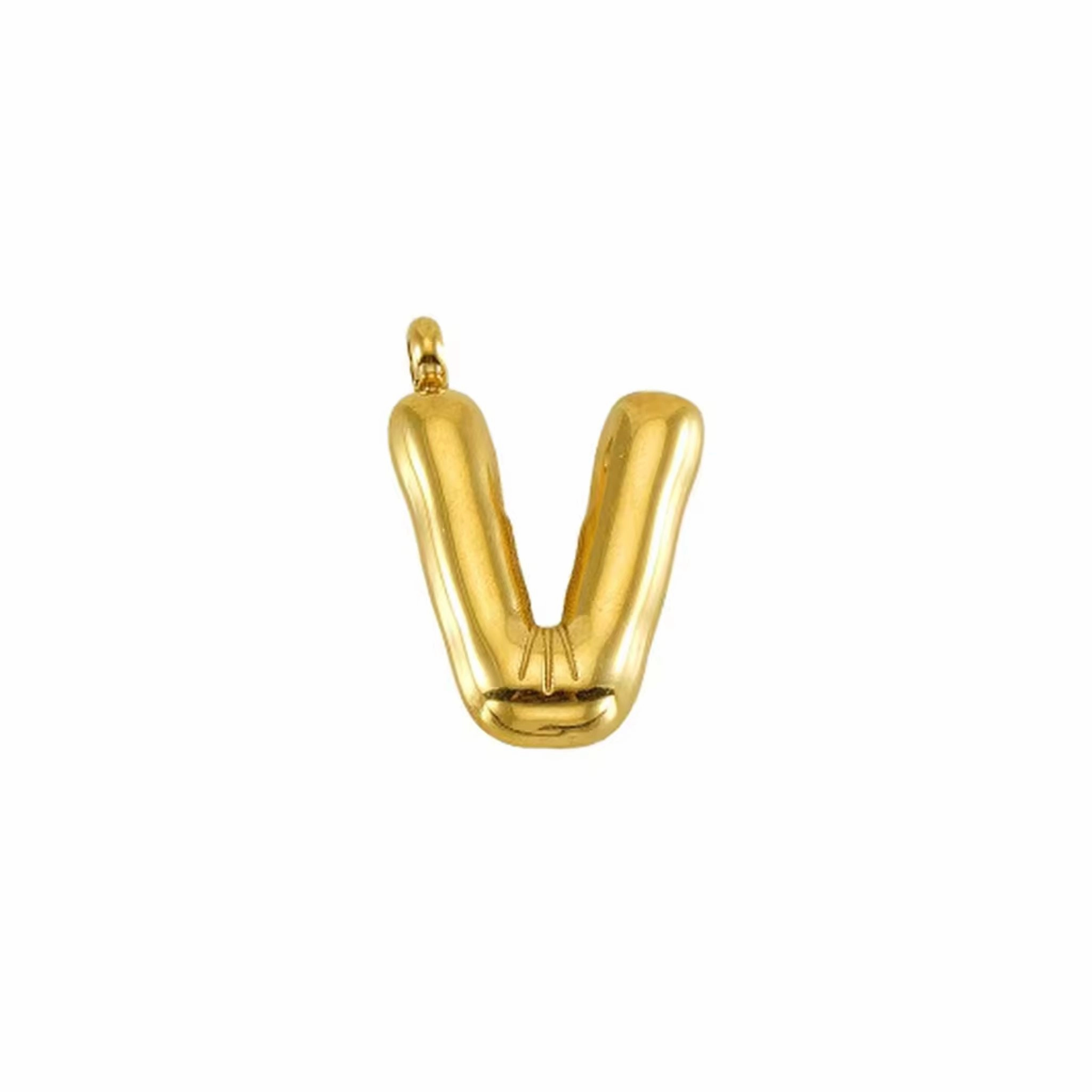 Puffy Gold Letter Pendant (A-Z)