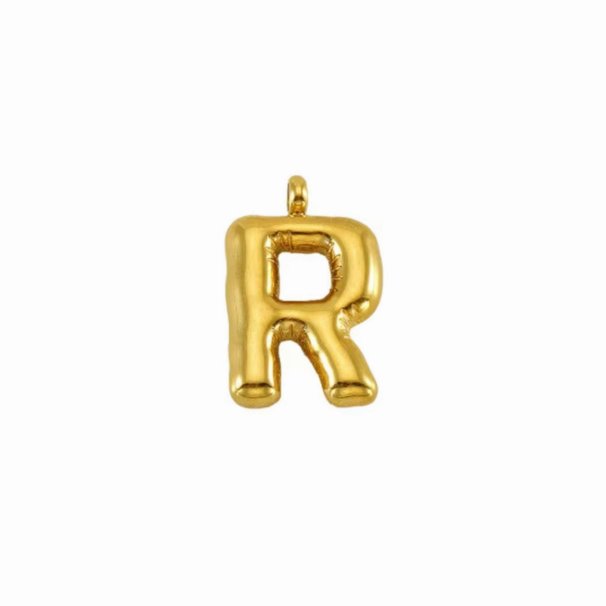Puffy Gold Letter Pendant (A-Z)