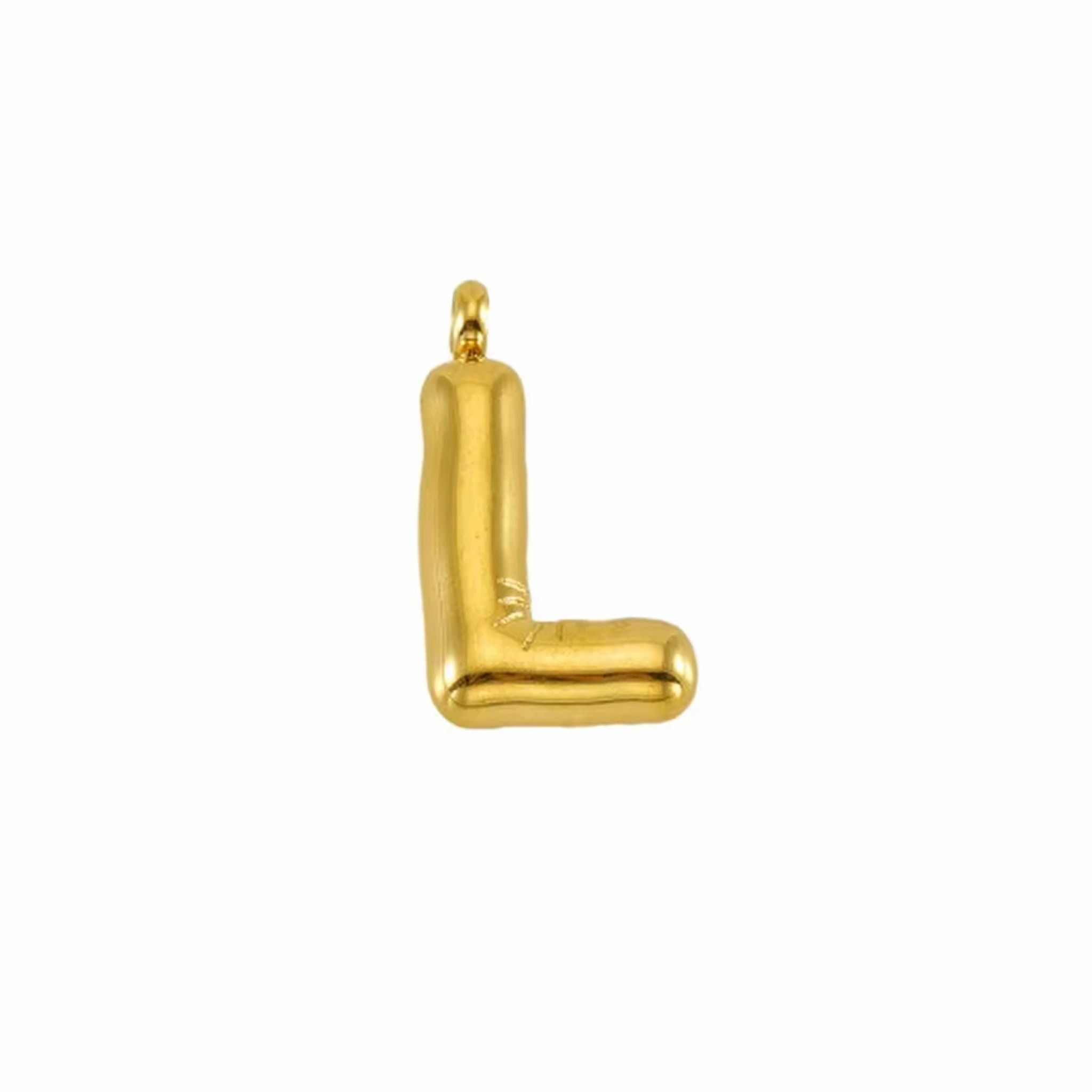 Puffy Gold Letter Pendant (A-Z)