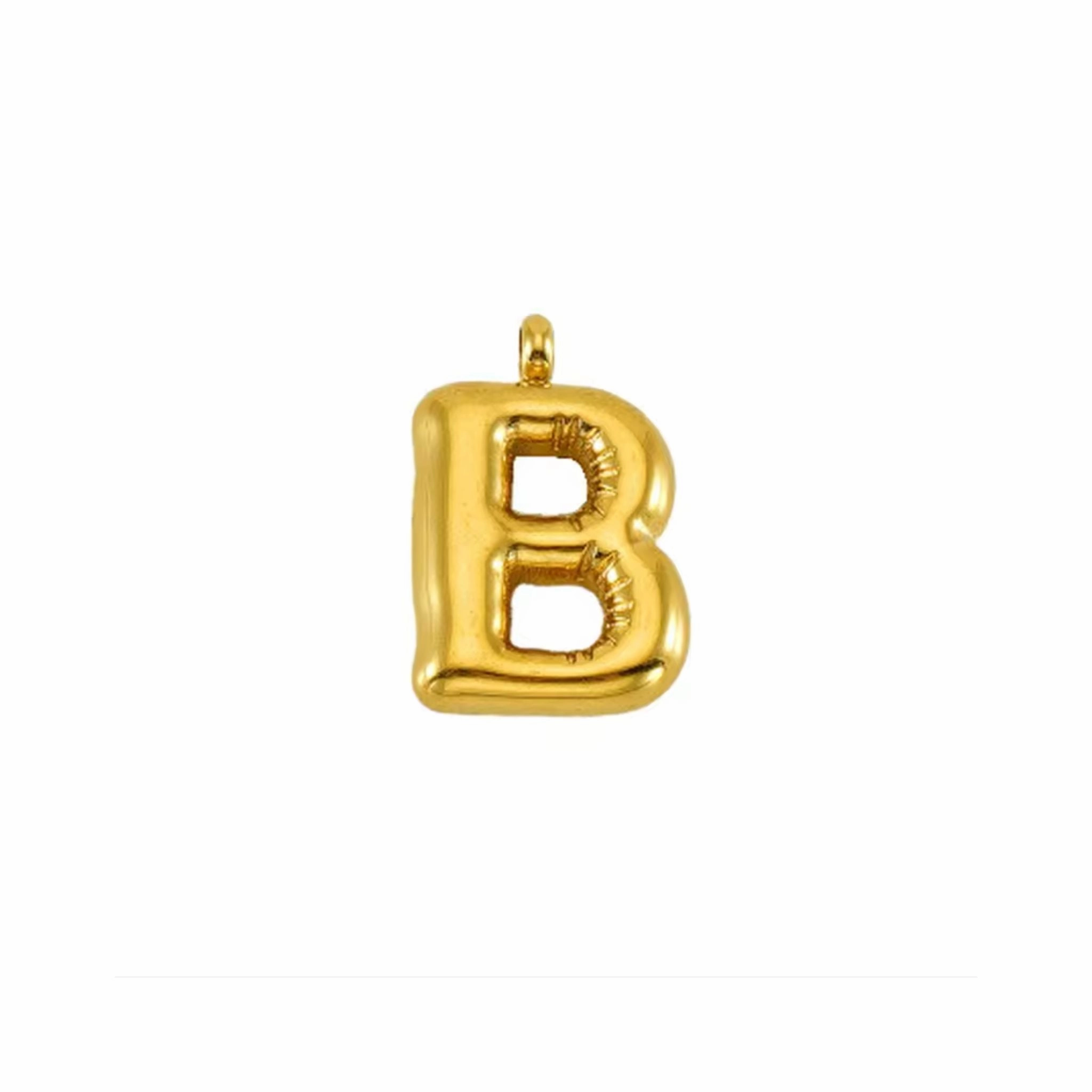 Puffy Gold Letter Pendant (A-Z)