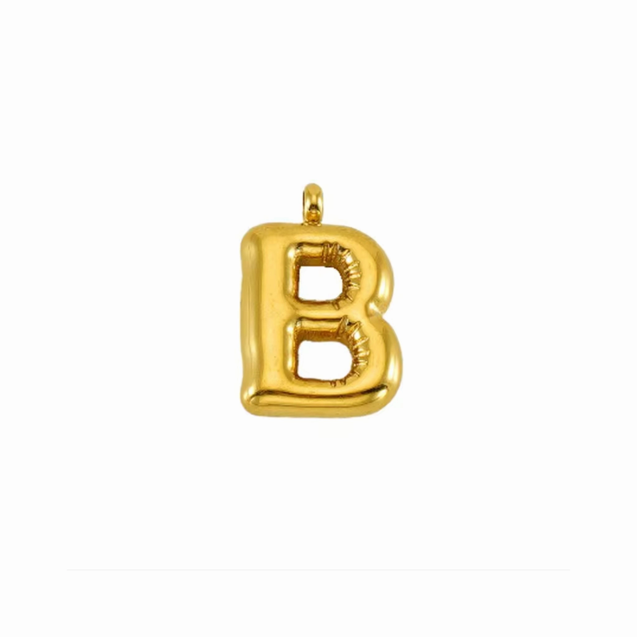 Puffy Gold Letter Pendant (A-Z)