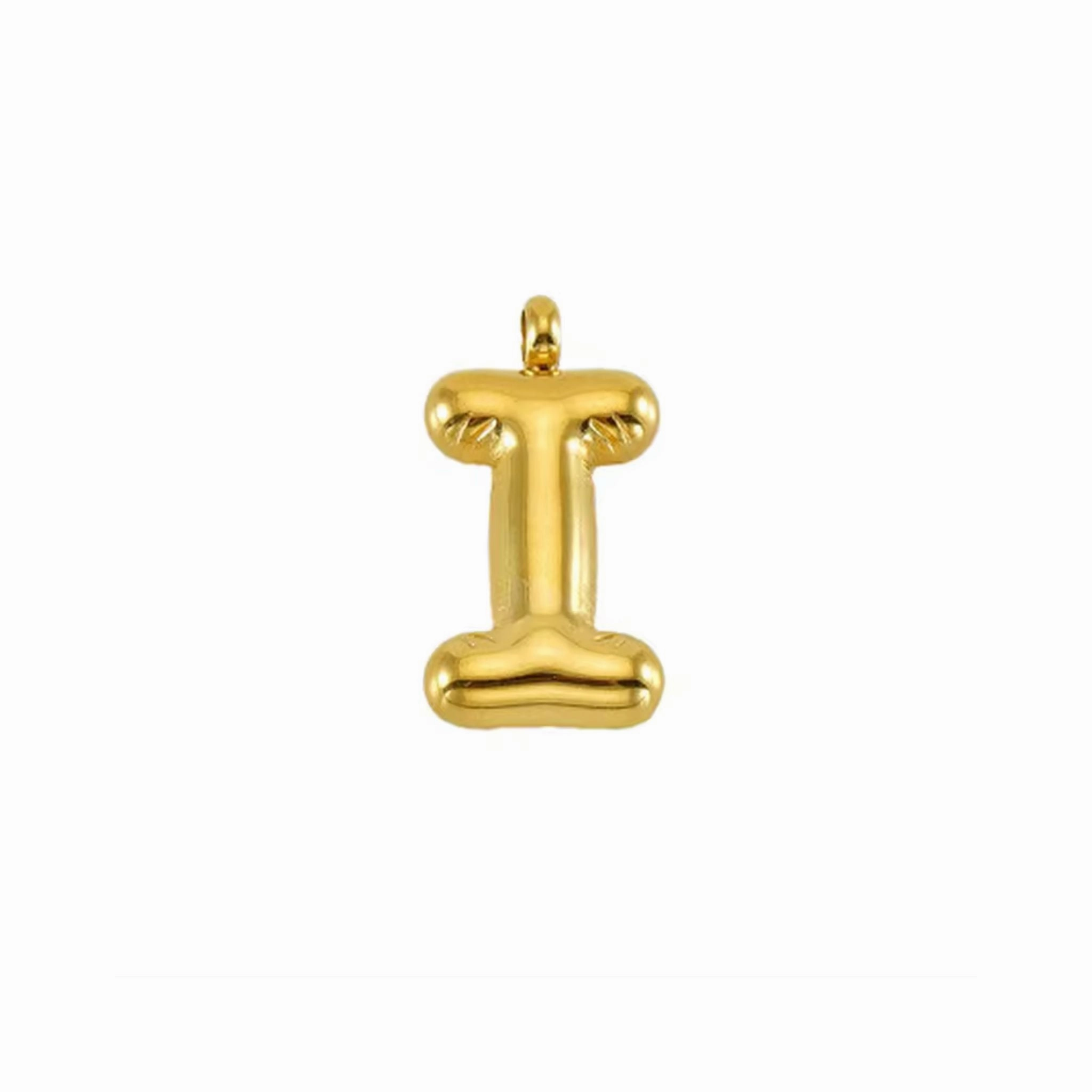 Puffy Gold Letter Pendant (A-Z)