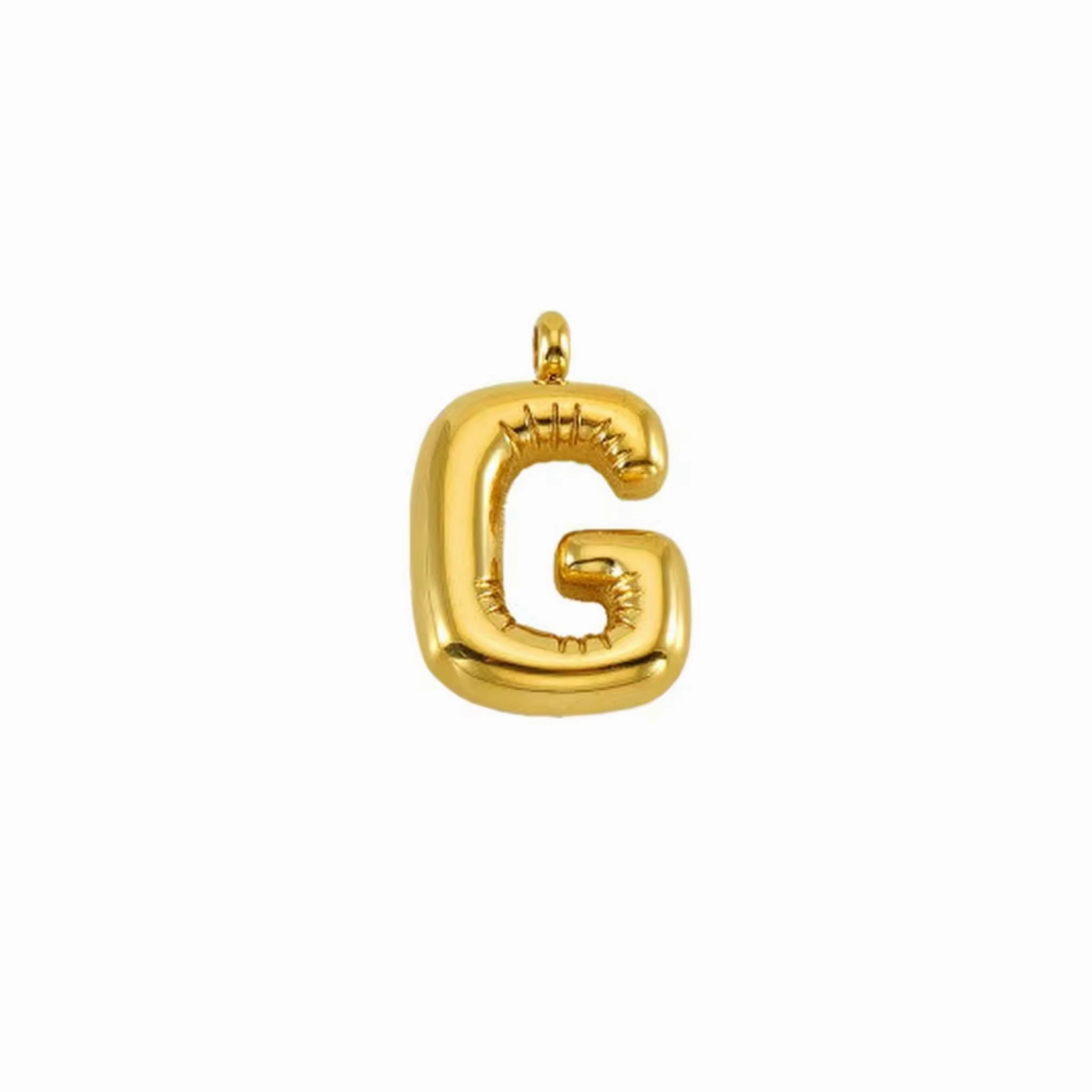 Puffy Gold Letter Pendant (A-Z)
