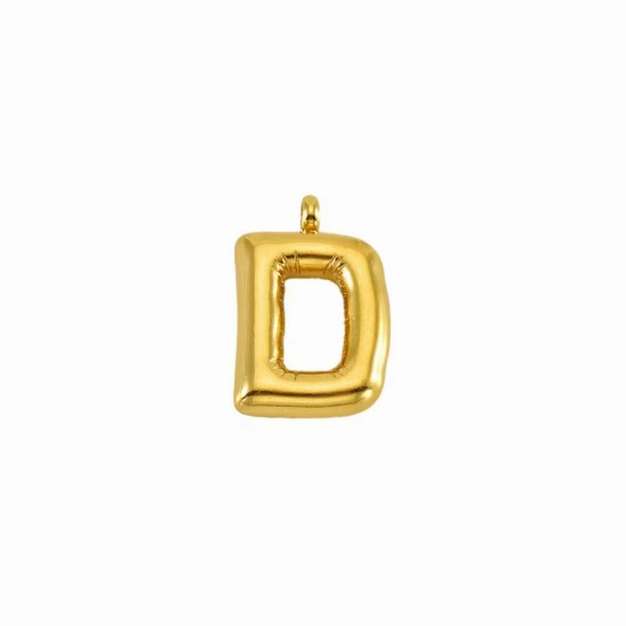 Puffy Gold Letter Pendant (A-Z)