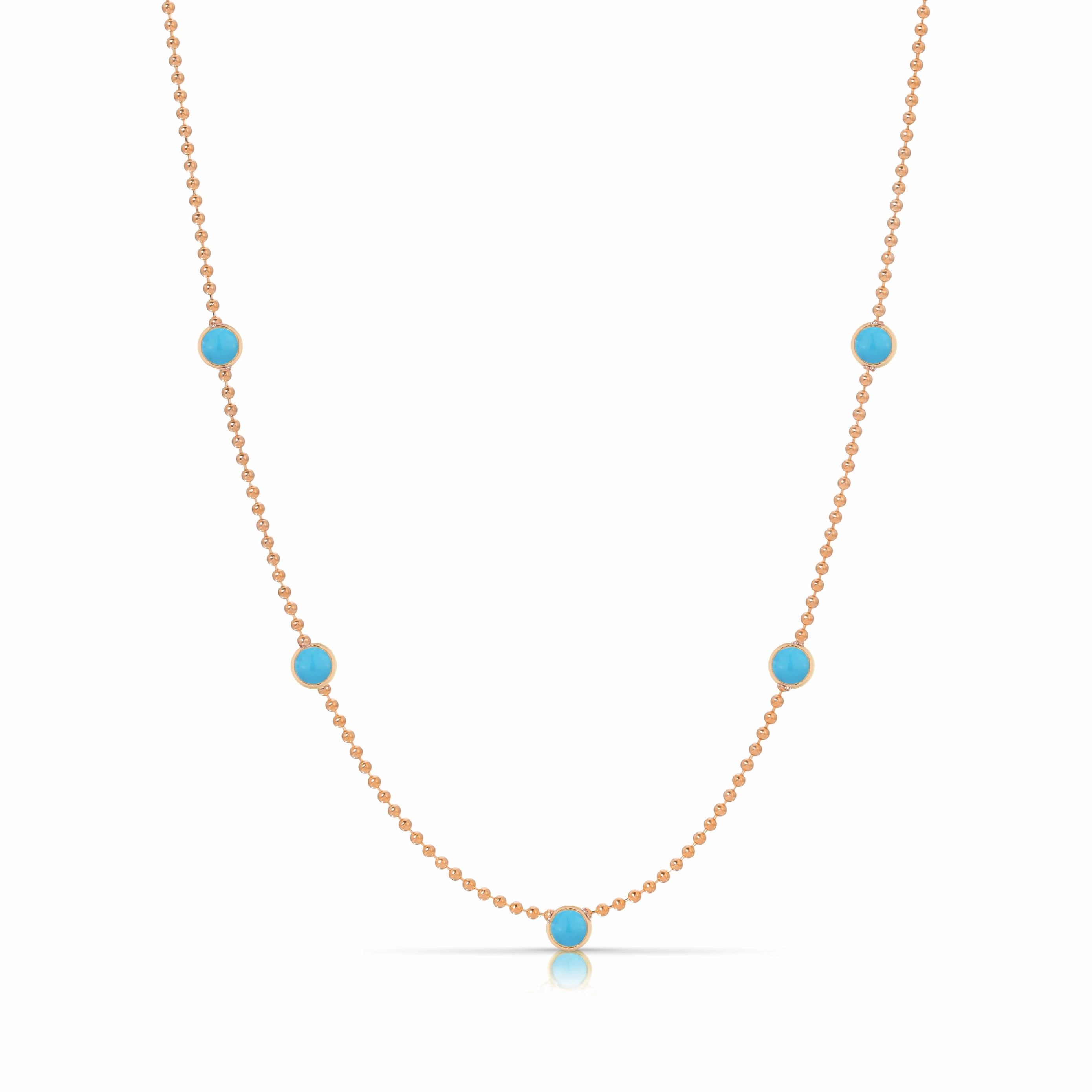 Quintet Birthstone Layering Necklace - Rose Gold
