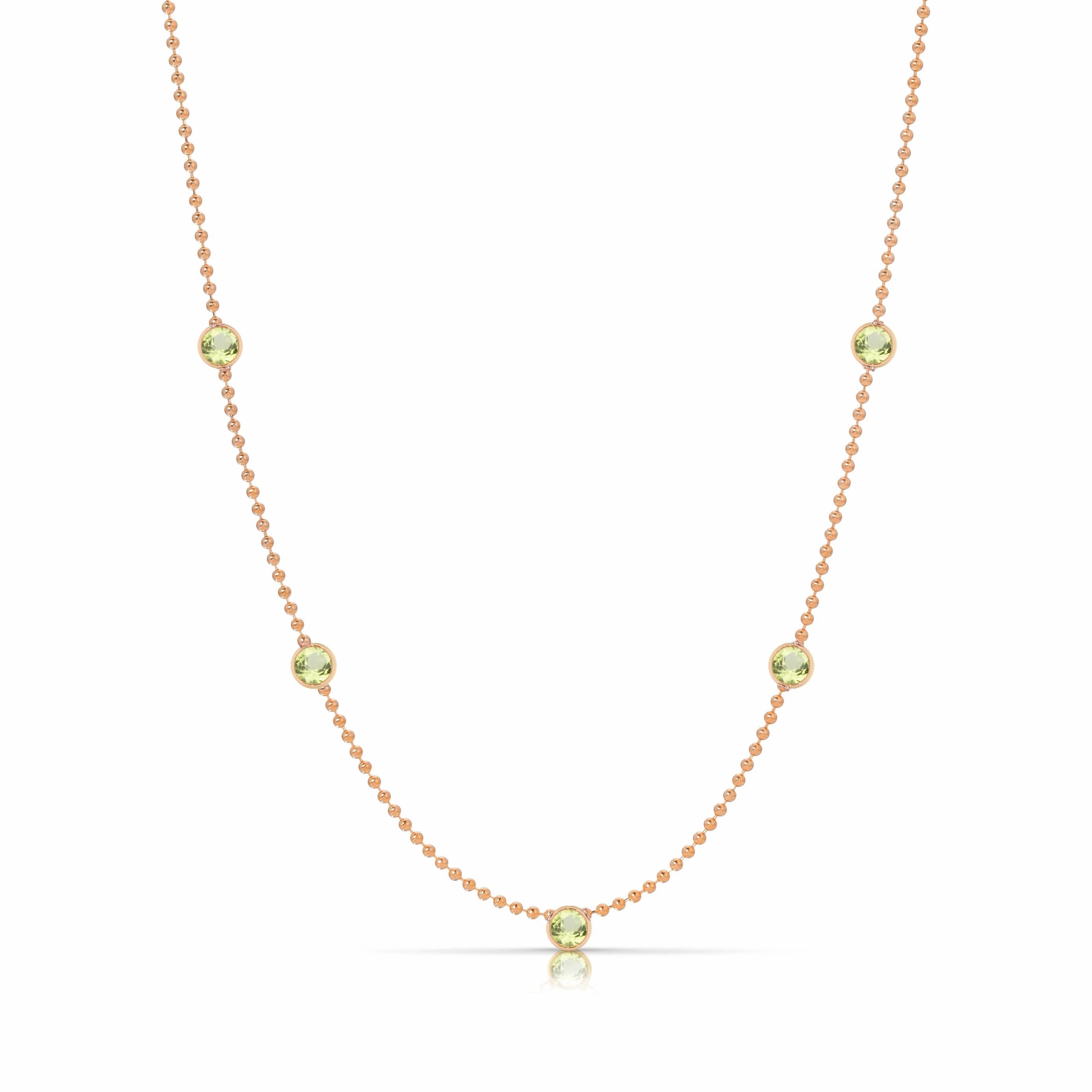 Quintet Birthstone Layering Necklace - Rose Gold