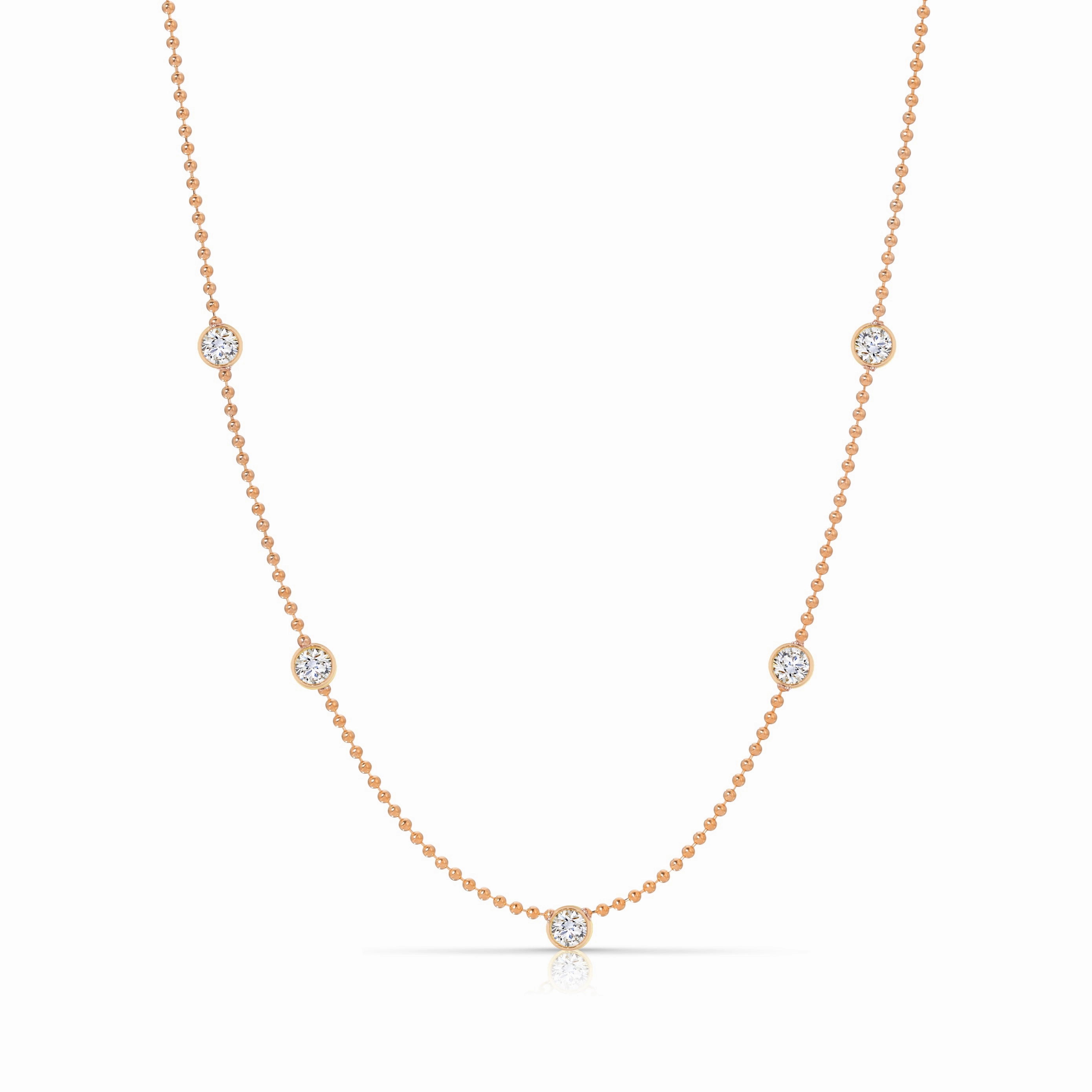 Quintet Birthstone Layering Necklace - Rose Gold
