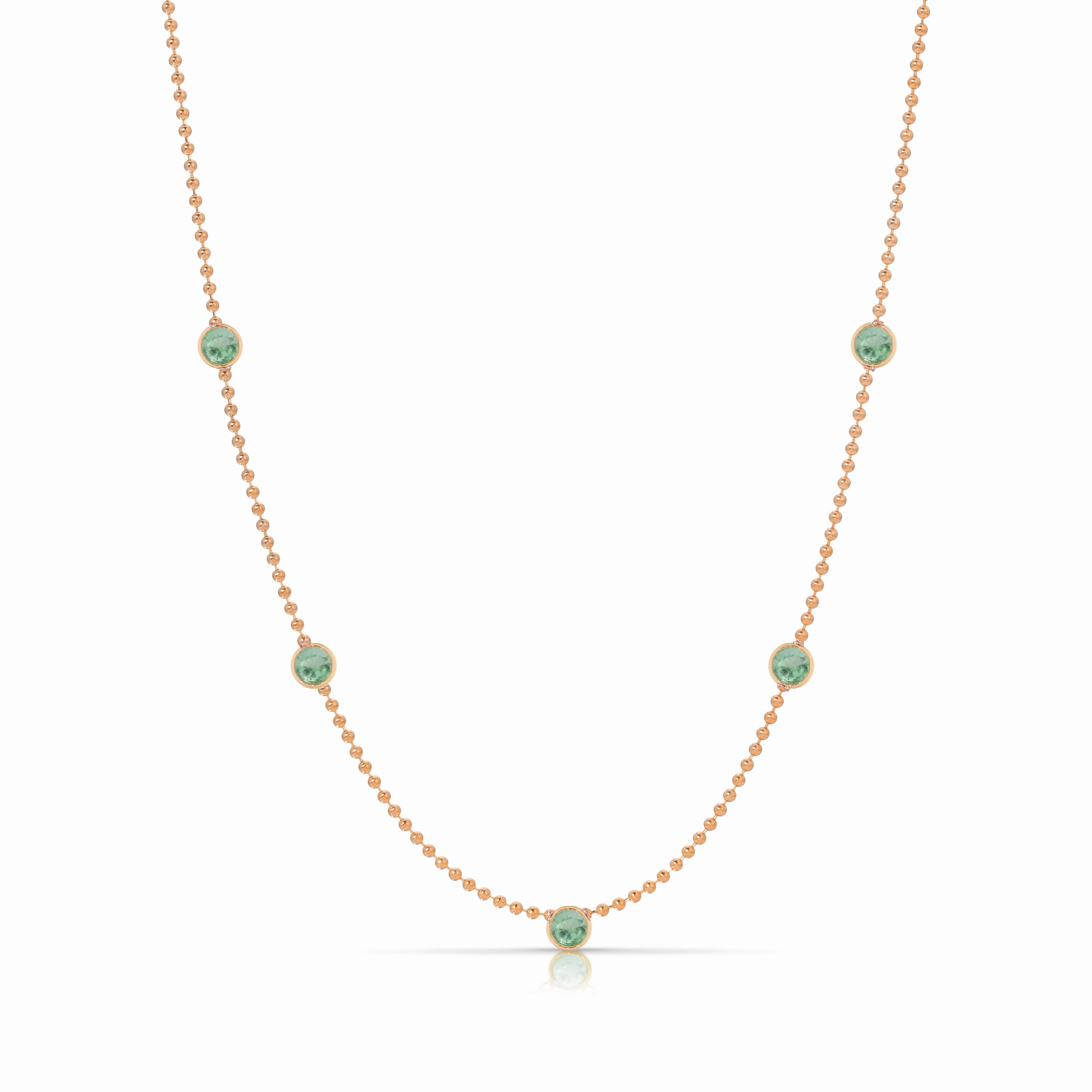 Quintet Birthstone Layering Necklace - Rose Gold