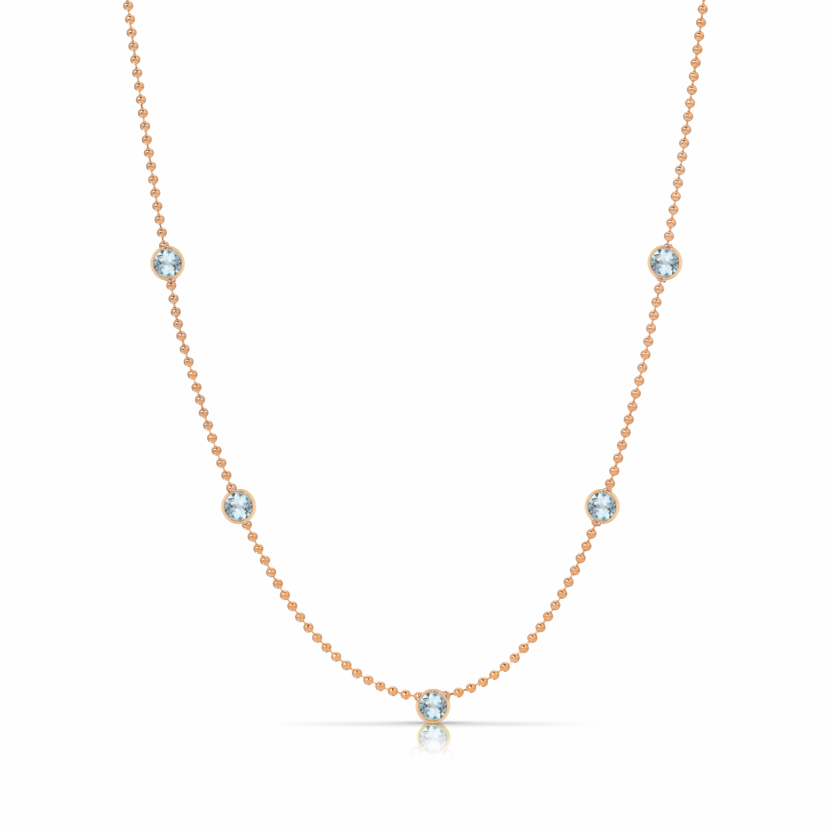 Quintet Birthstone Layering Necklace - Rose Gold