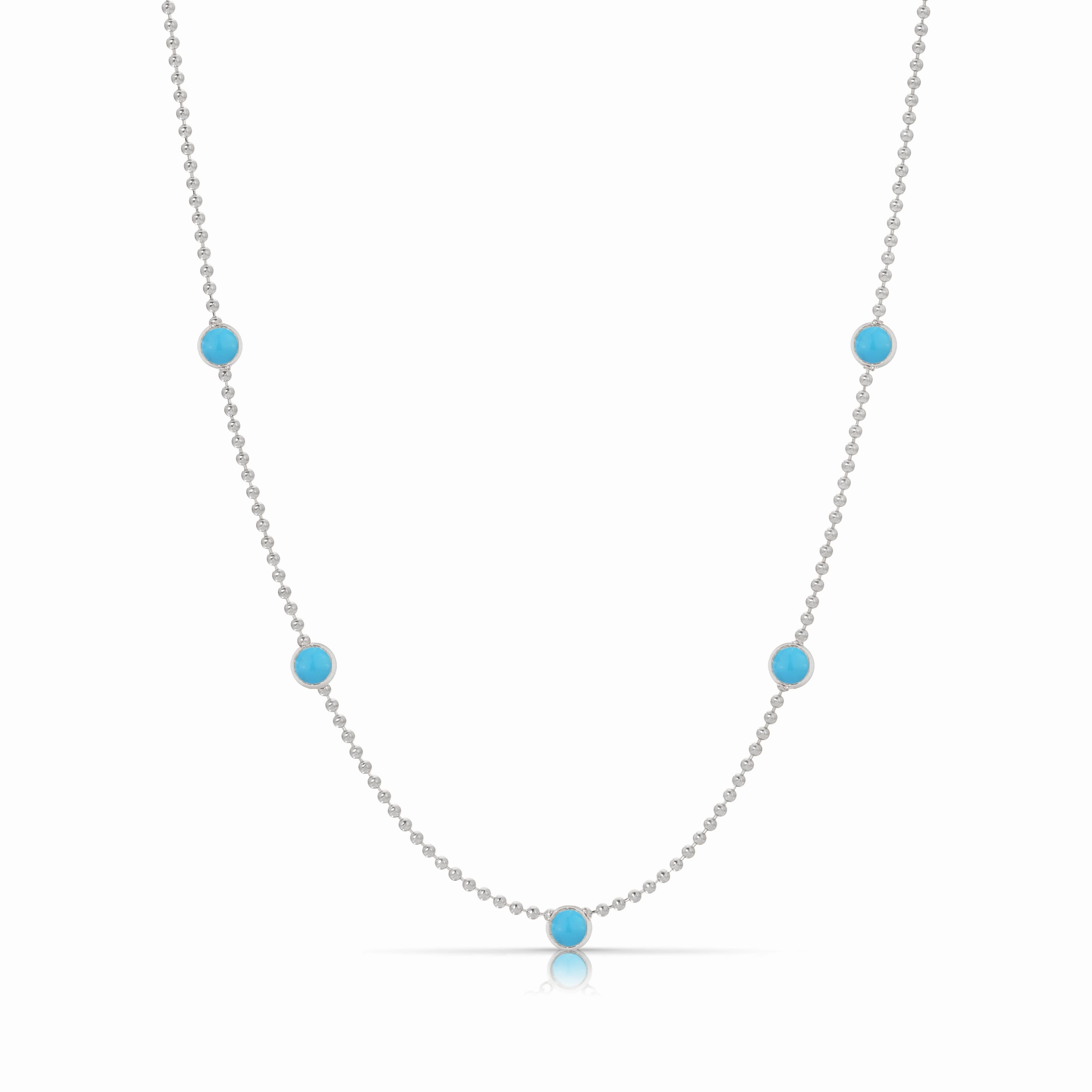 Quintet Birthstone Layering Necklace - White Gold