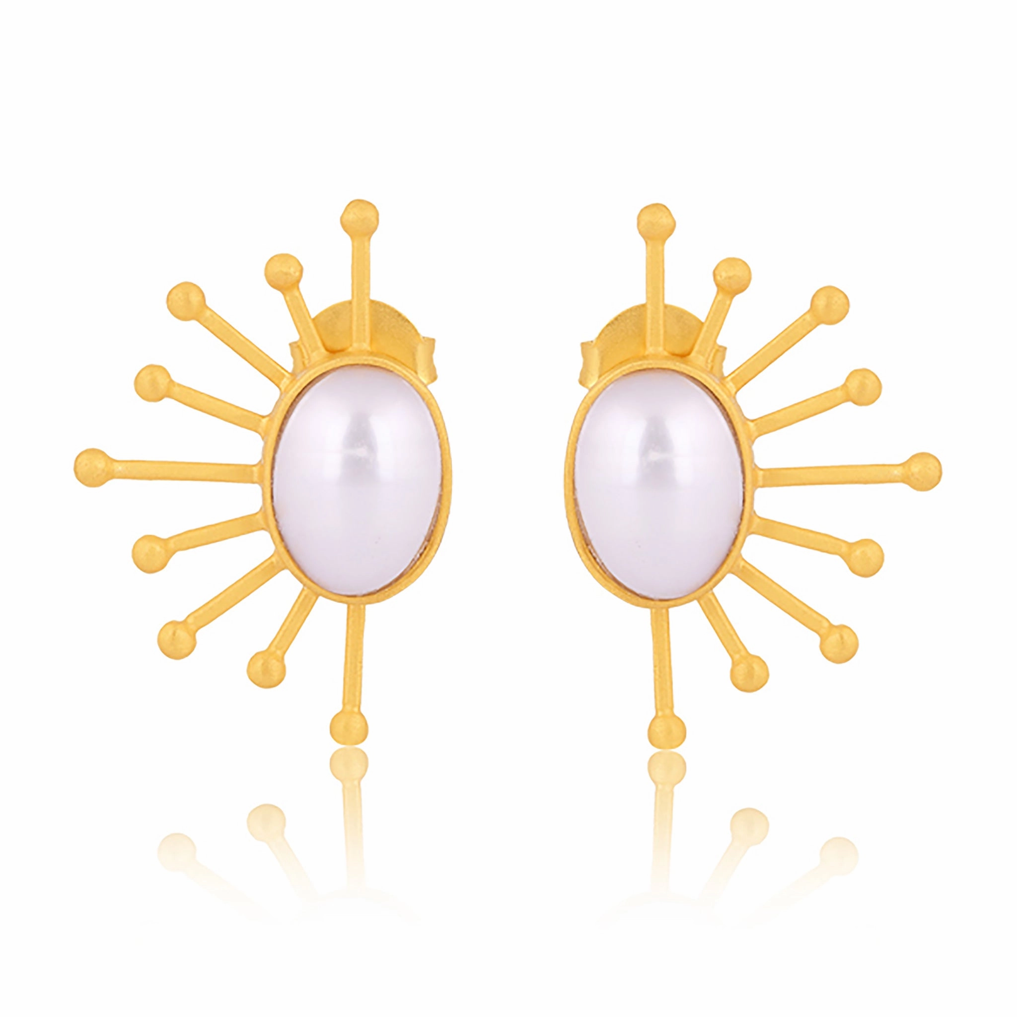 Ray of Sunshine Stud Earrings - Pearl