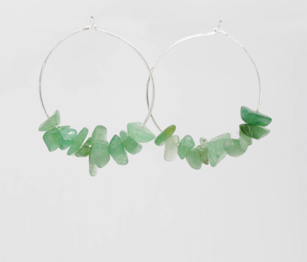 Rock Candy ~ Green Jade Hoops