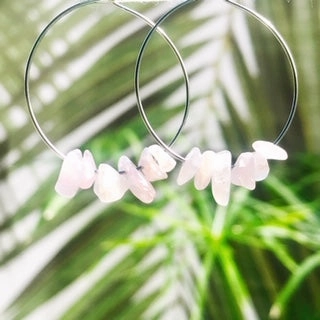 Rock Candy ~ Rose Quartz Hoops