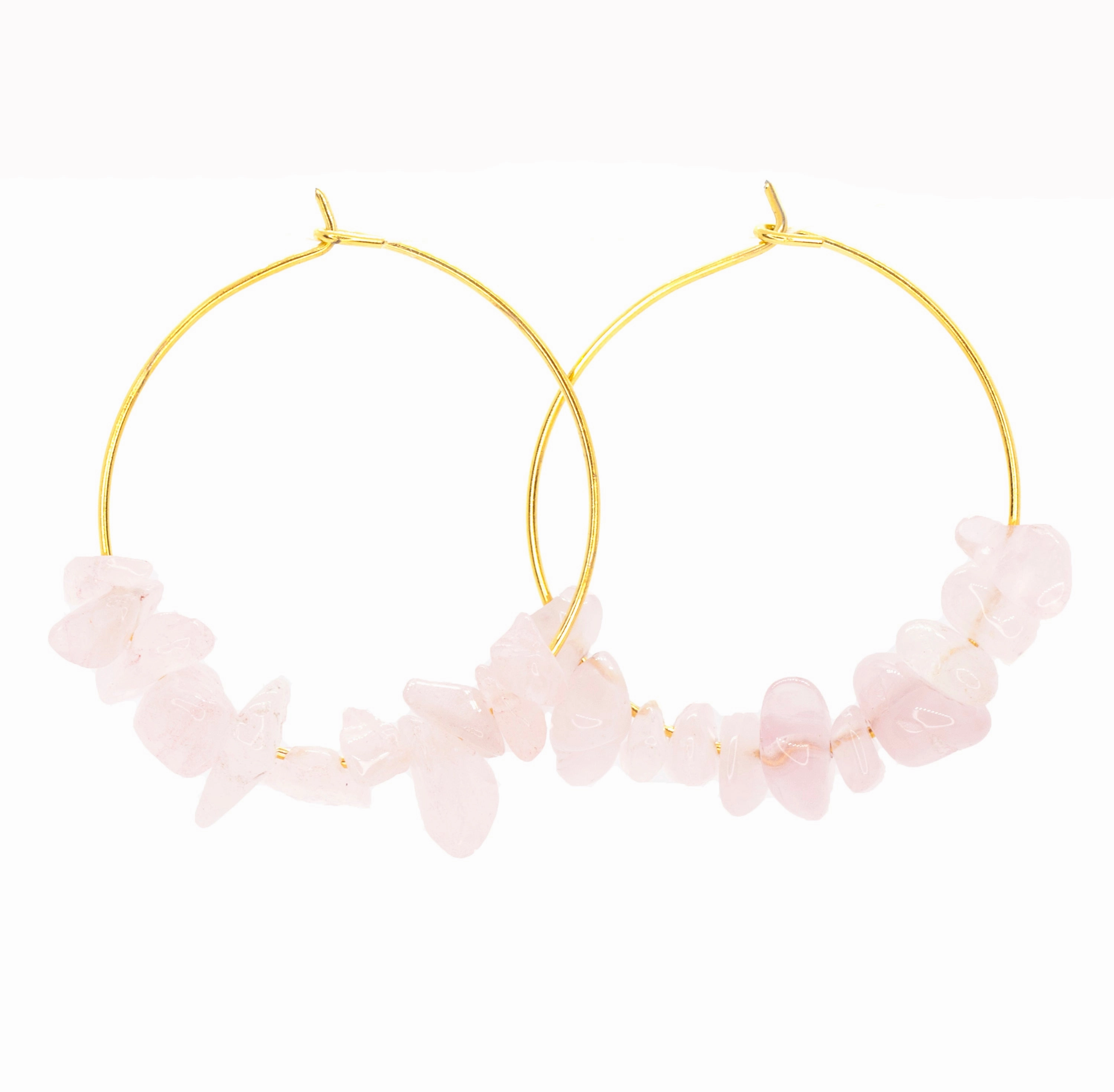 Rock Candy ~ Rose Quartz Hoops