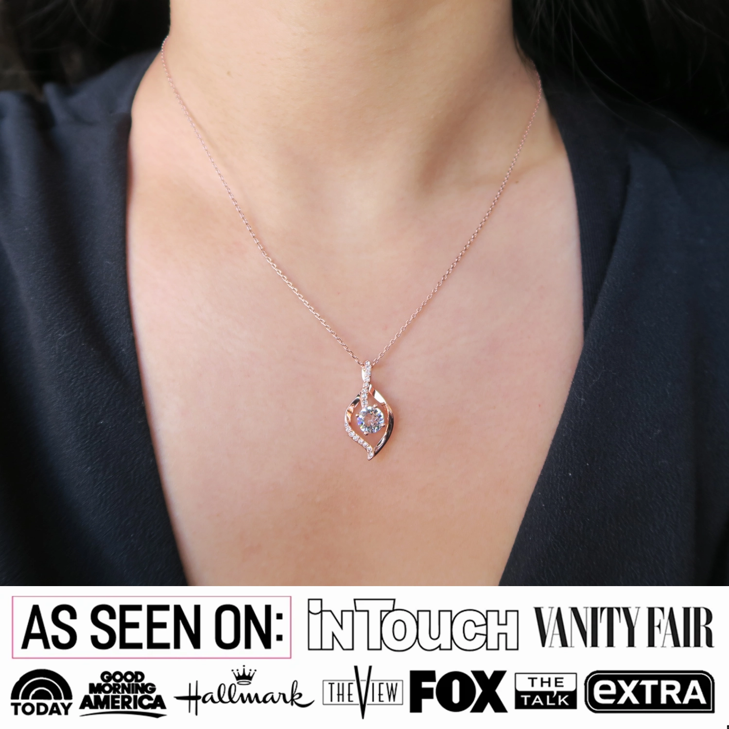 Sabrina 18k White Gold Plated Pendant Necklace with Swarovski Crystals