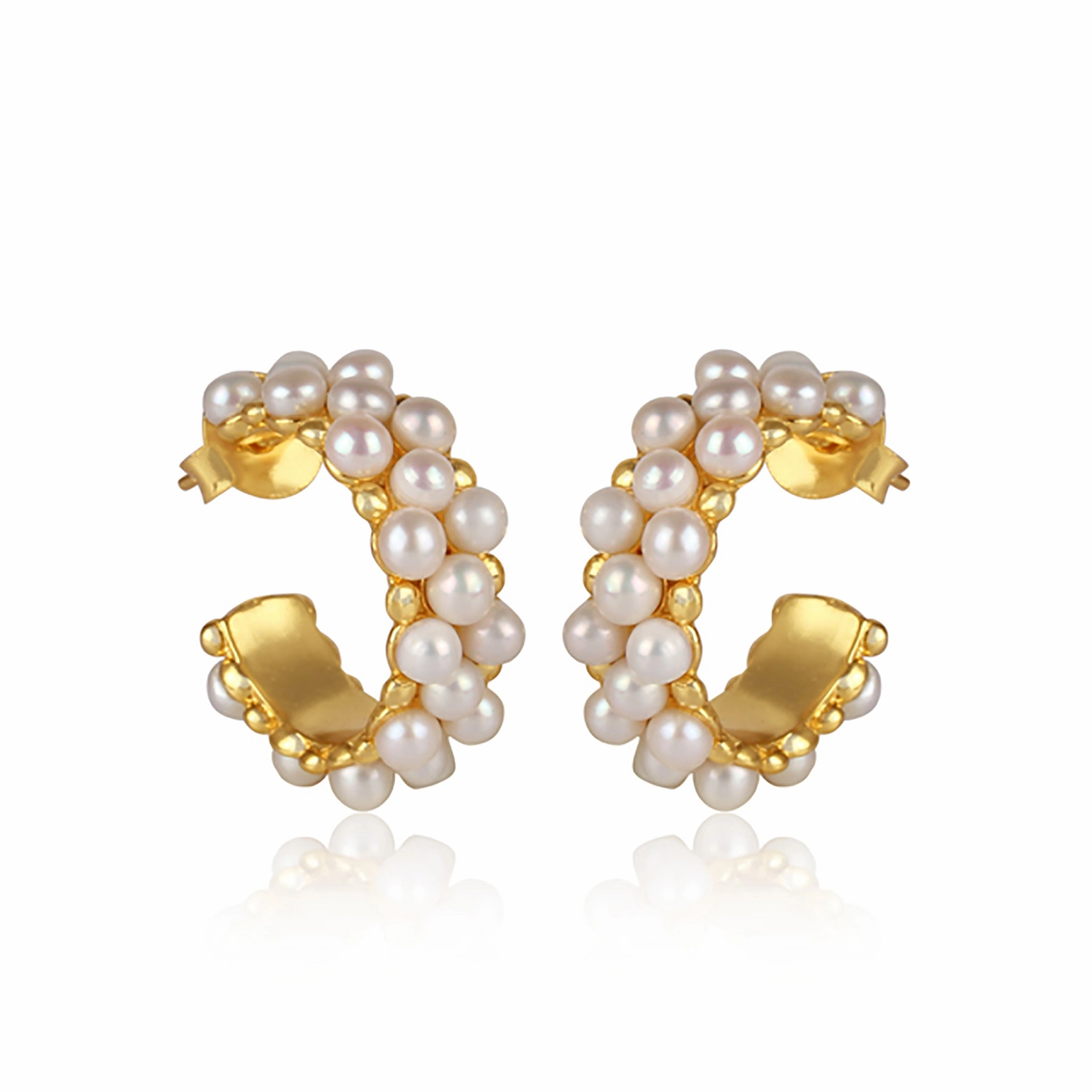 Sea Salt Hoop Earrings - Pearl