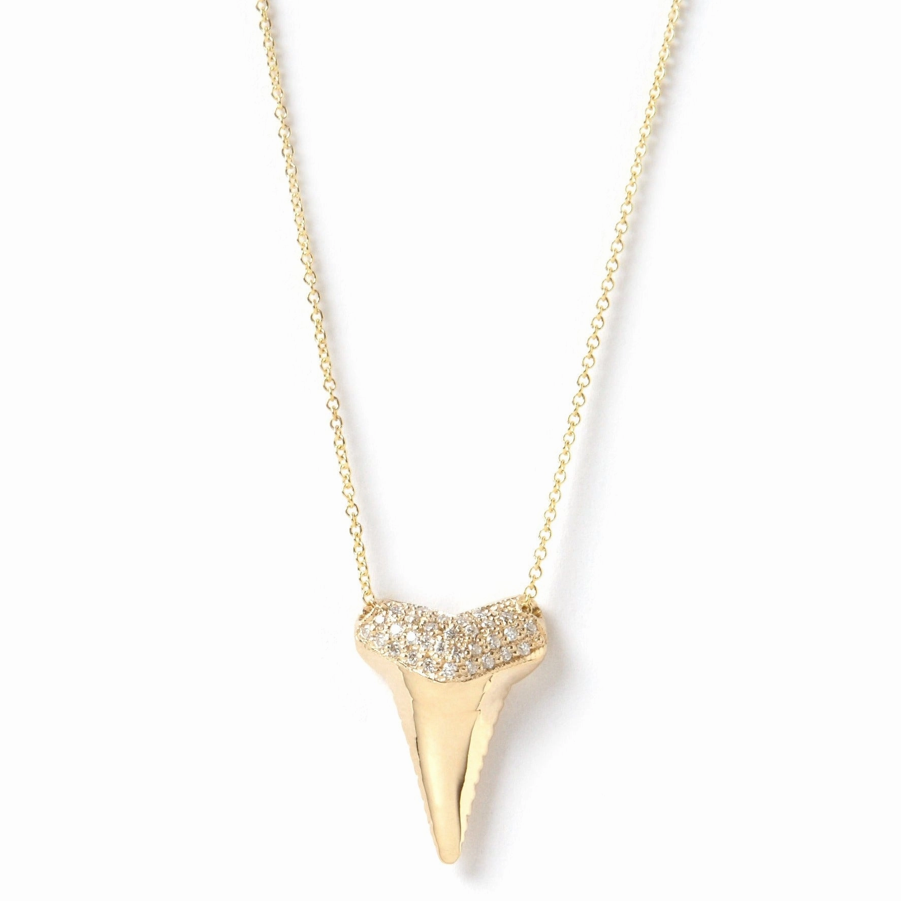 Sharktooth Necklace with Pav Top