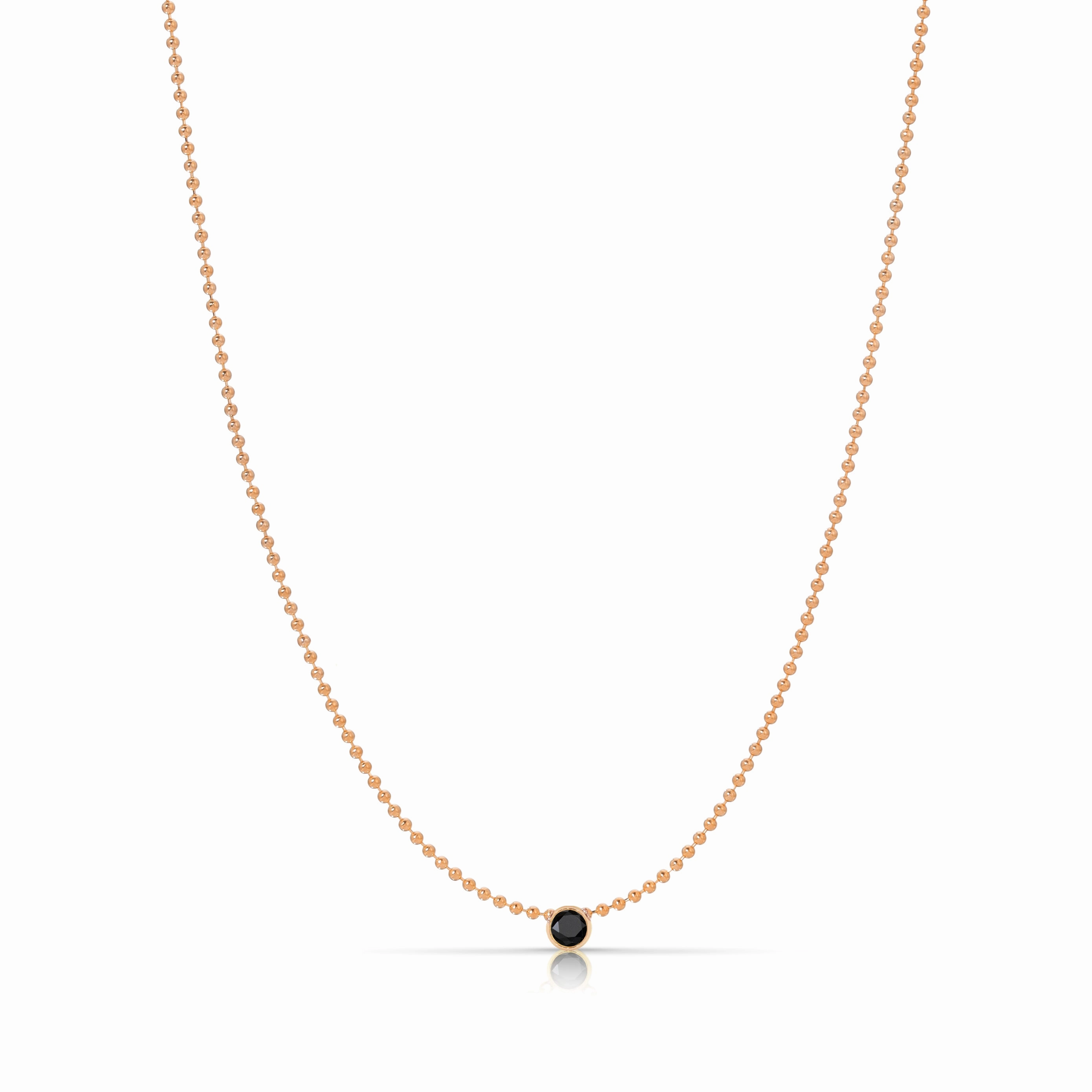 Single Birthstone Layering Necklace - Rose Gold
