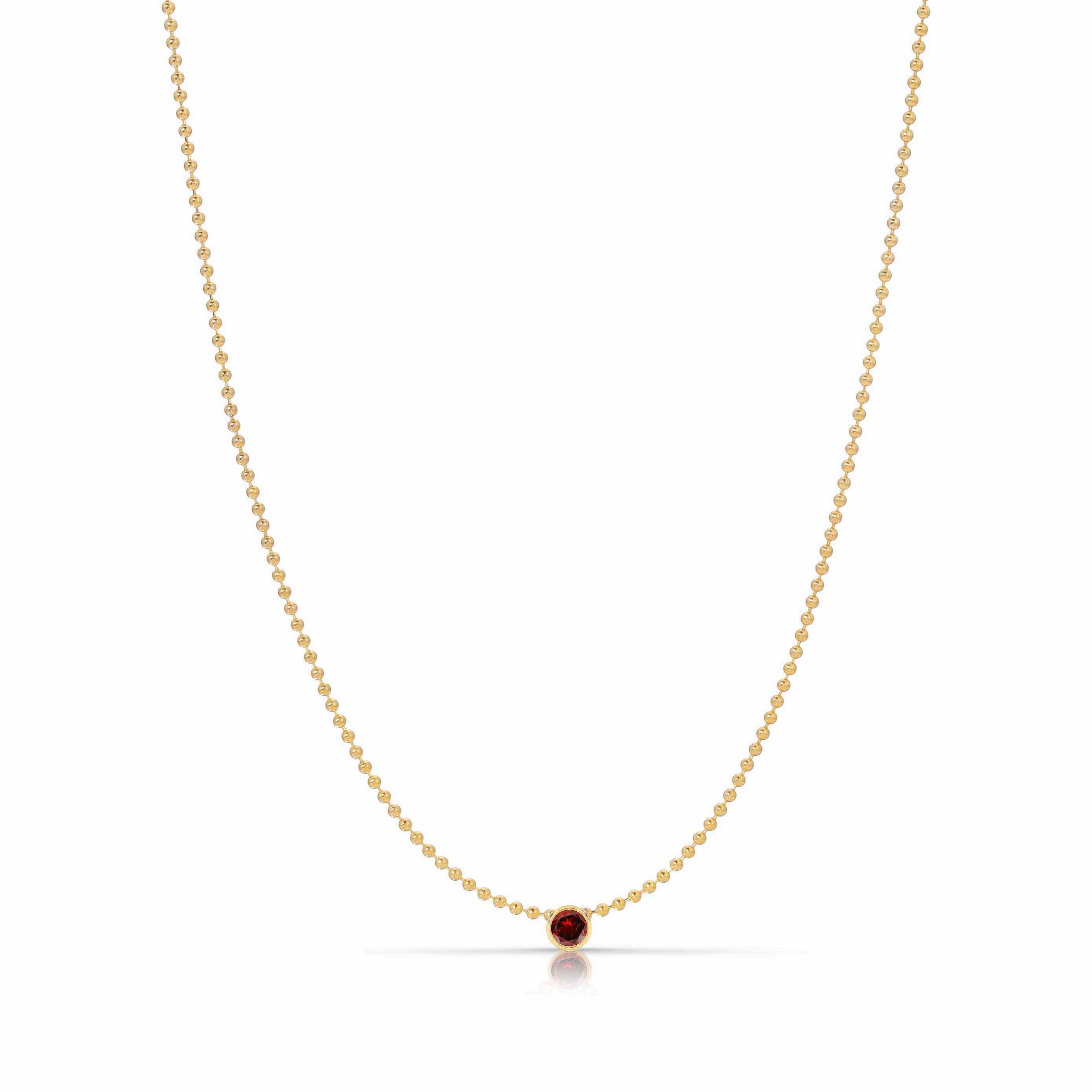 Single Birthstone Layering Necklace - Yellow Gold