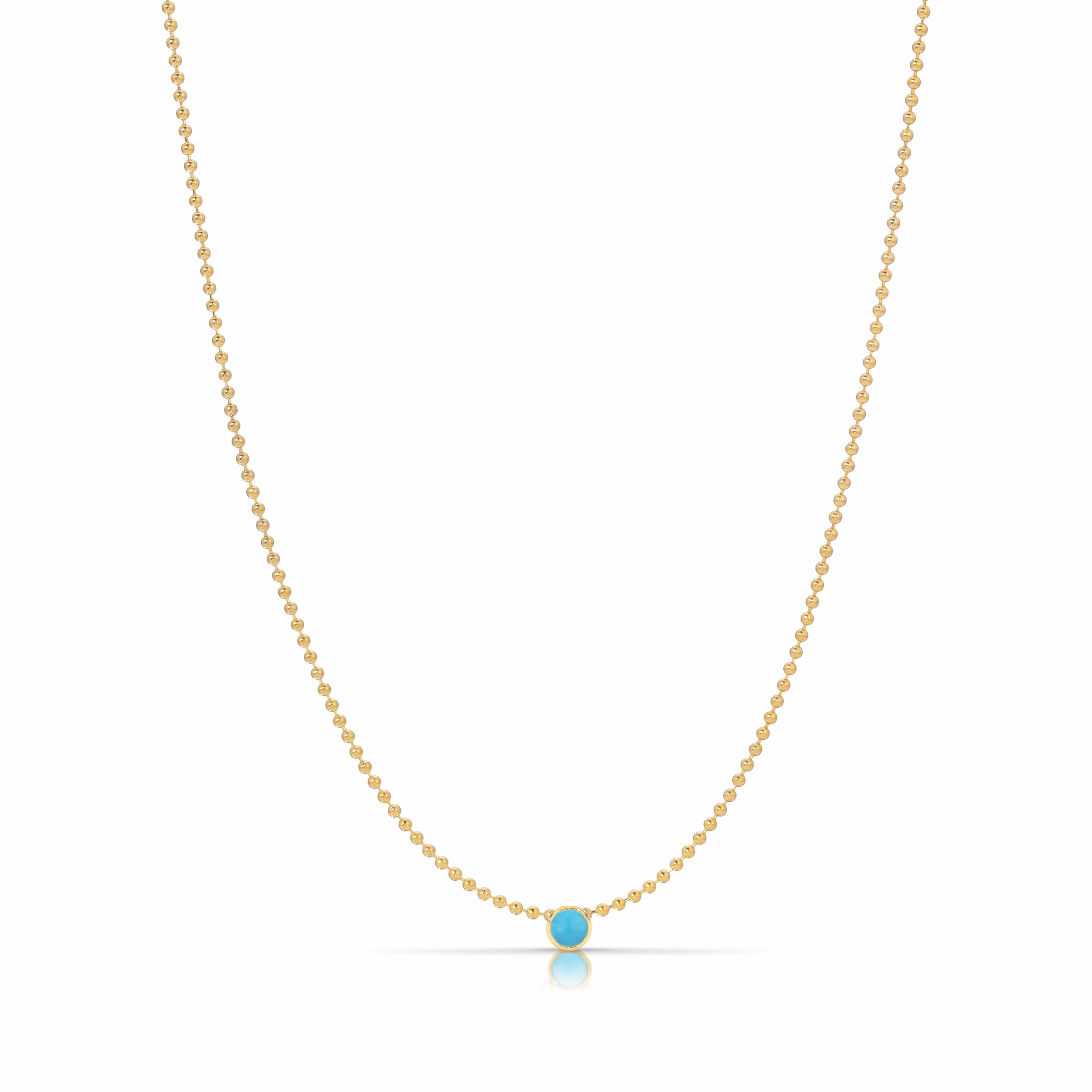 Single Birthstone Layering Necklace - Yellow Gold