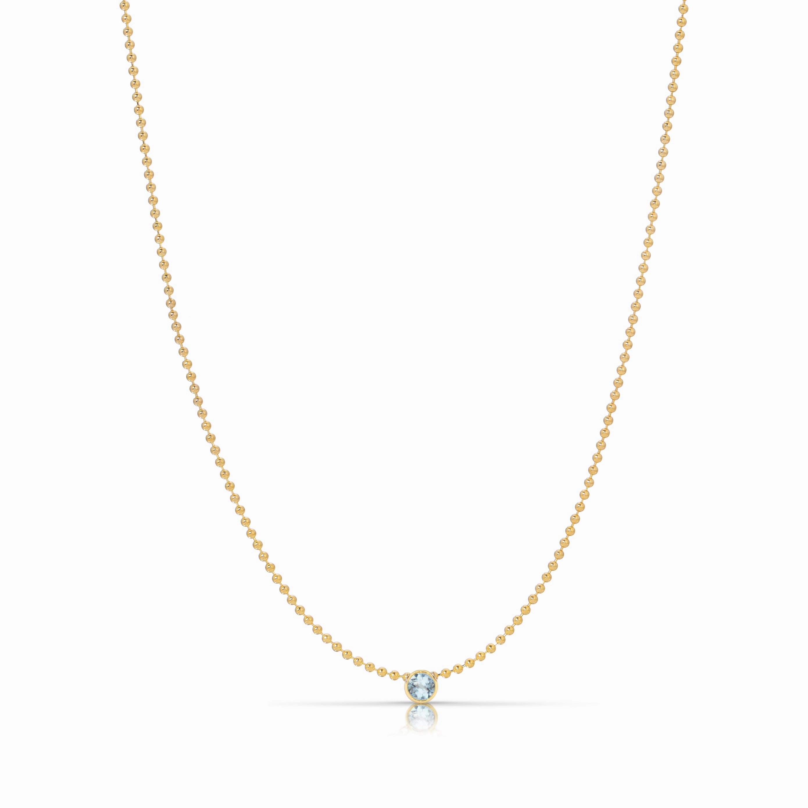 Single Birthstone Layering Necklace - Yellow Gold