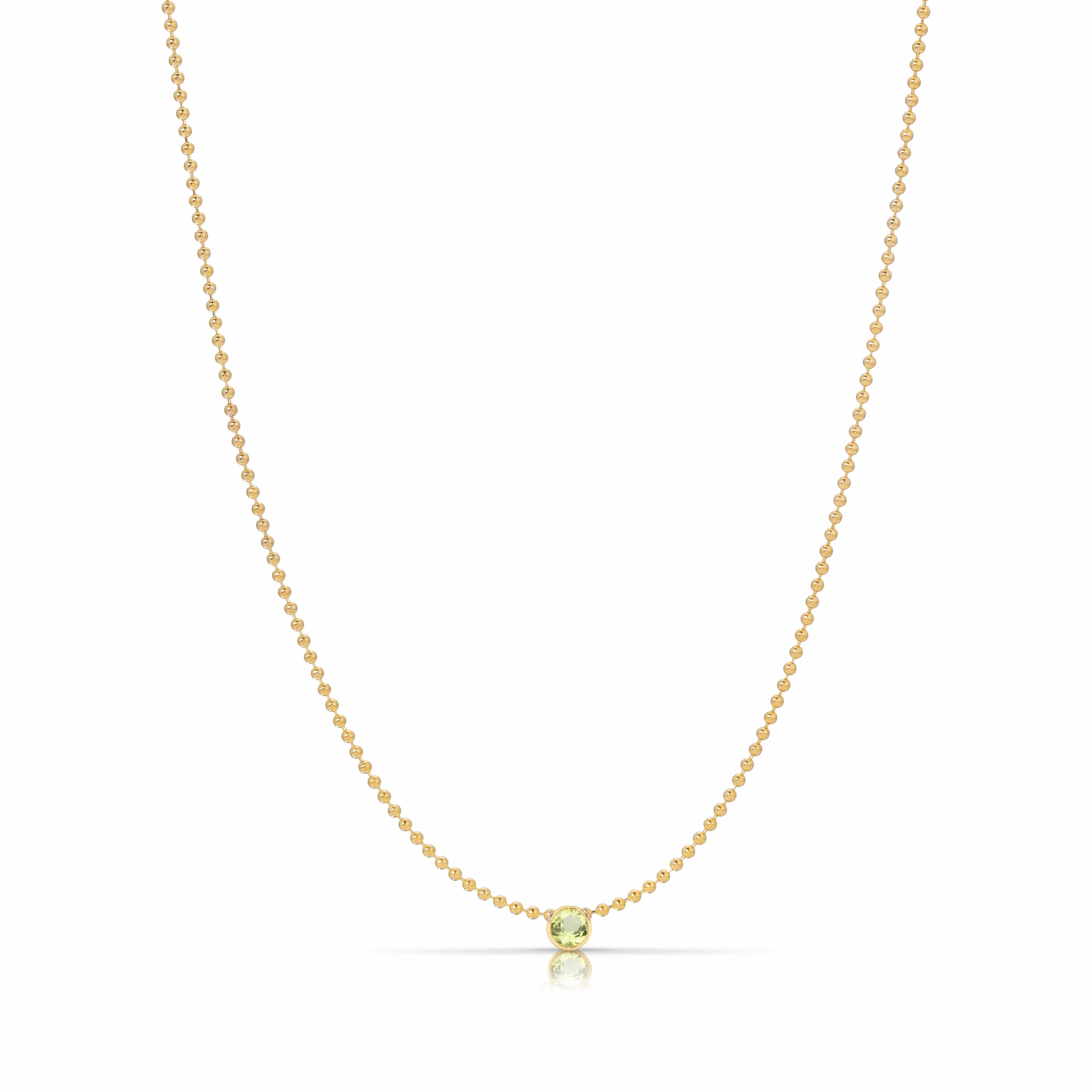 Single Birthstone Layering Necklace - Yellow Gold