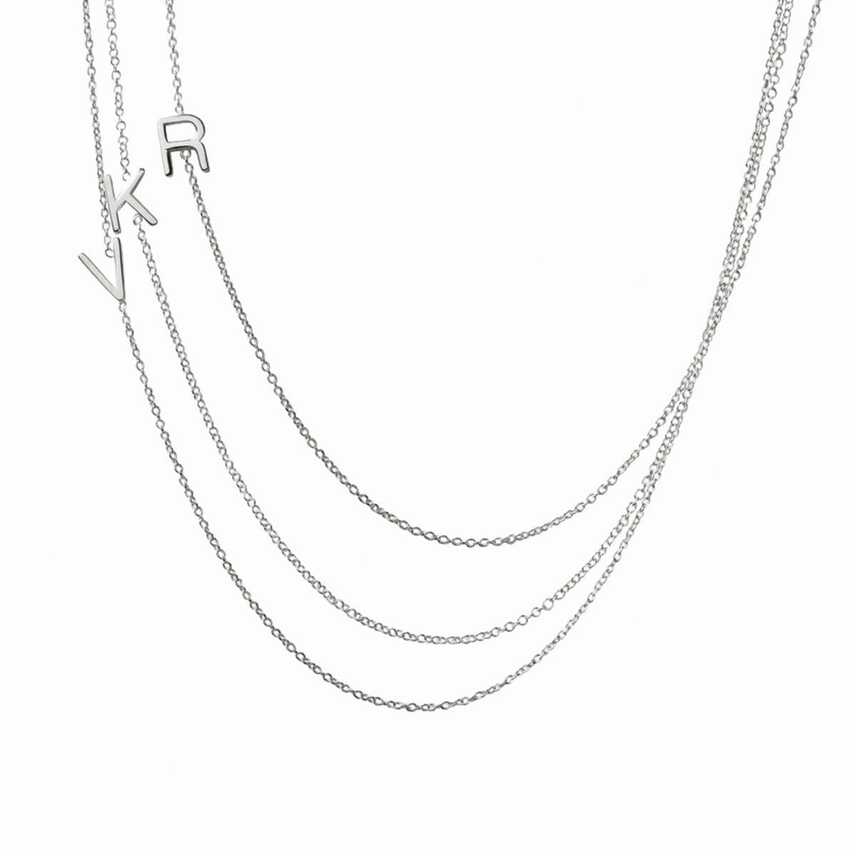 Sterling Silver Asymmetrical Letter Necklace