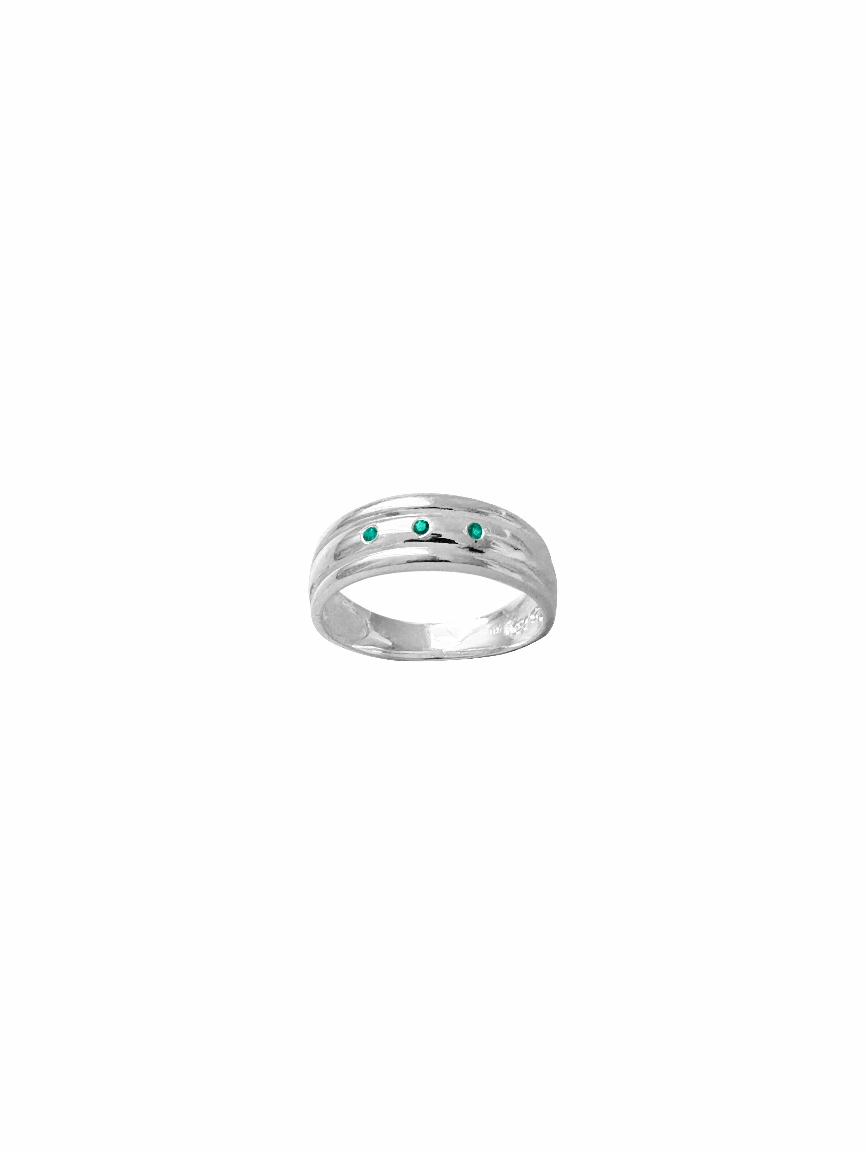 Sterling Silver Emerald Ring