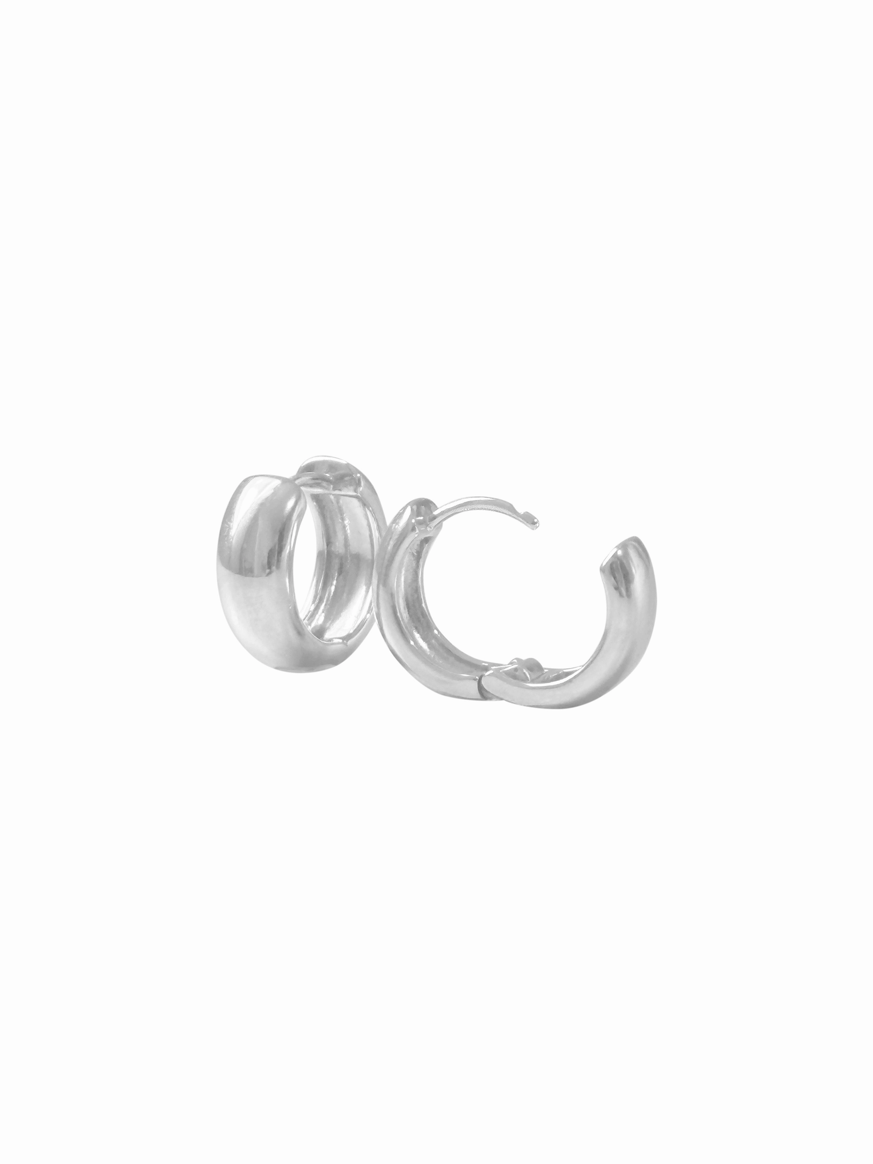Sterling Silver Thick Clicker Earrings